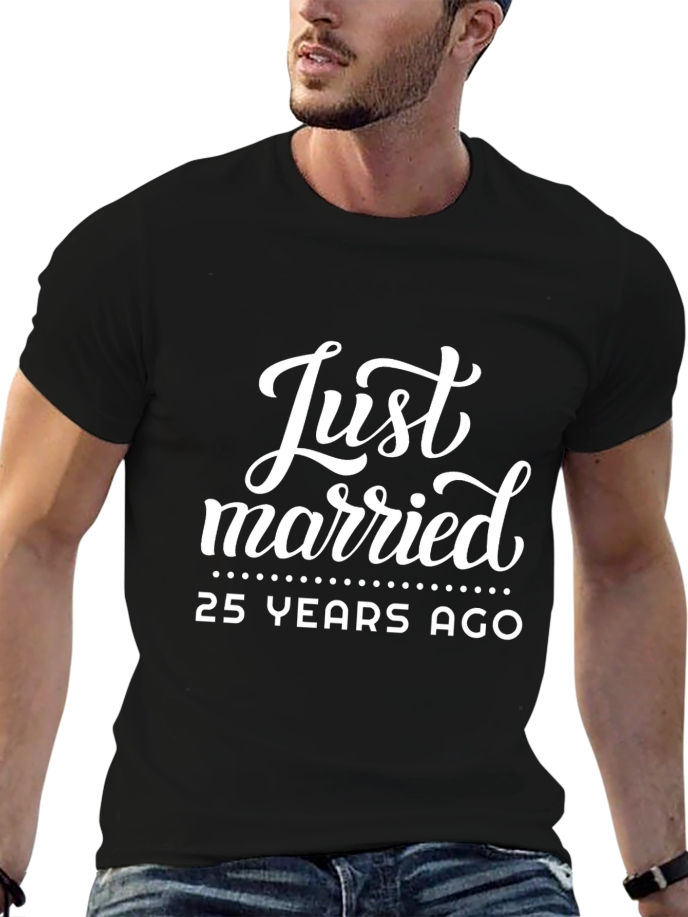 Just Married 25 Years Ago Anniversary T-Shirt