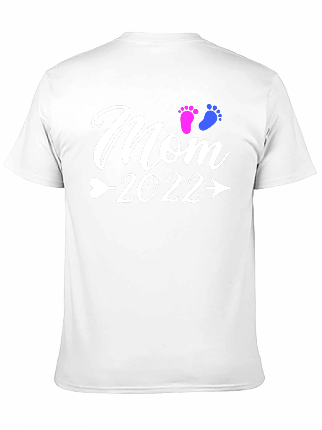 Mom 2022 Baby Footprints Graphic T-Shirt