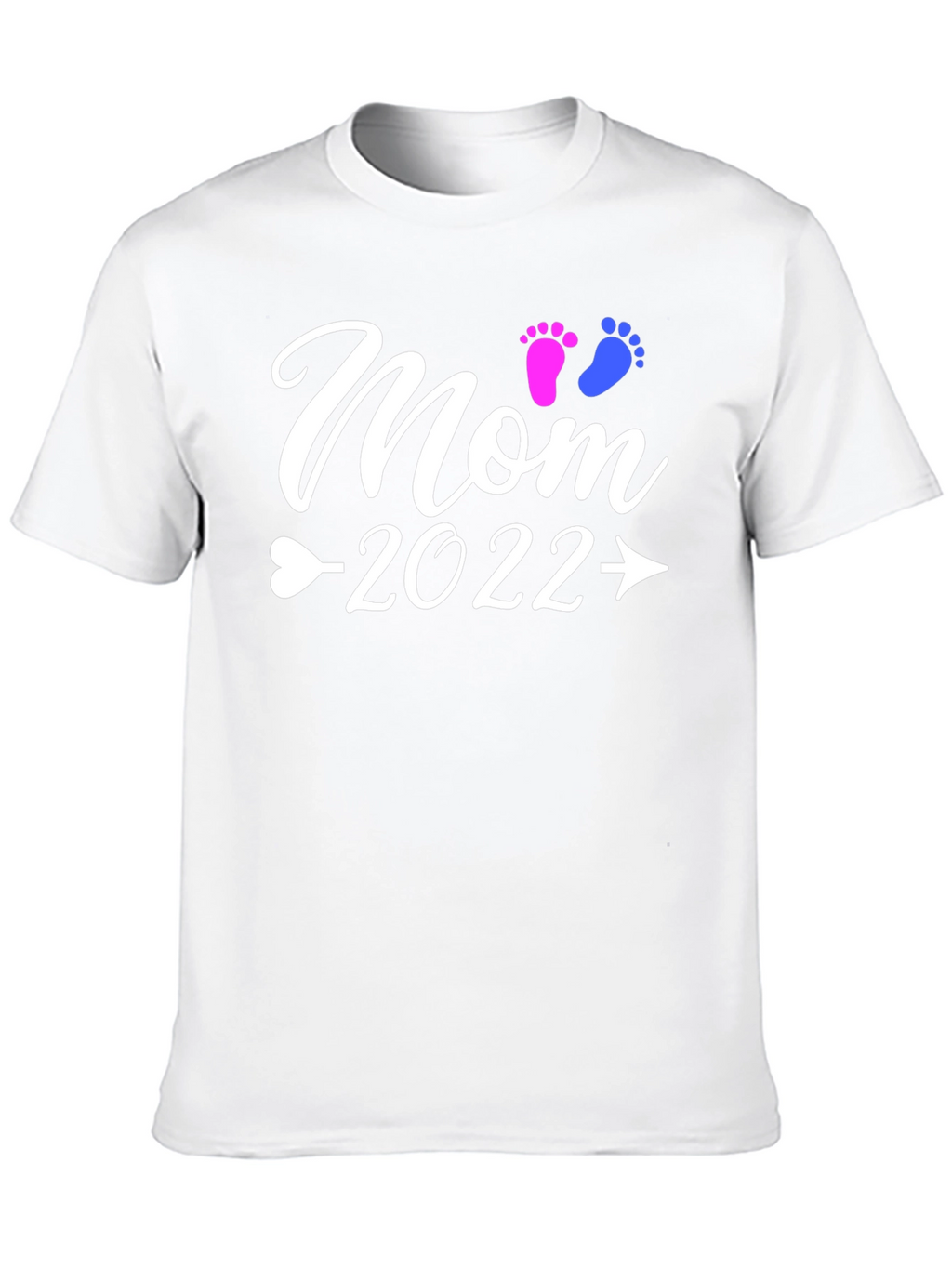 Mom 2022 Baby Footprints Graphic T-Shirt