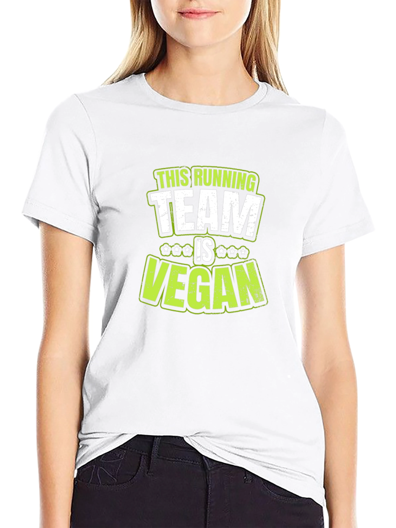 Vegan Running Team T-Shirt - Black Cotton Tee