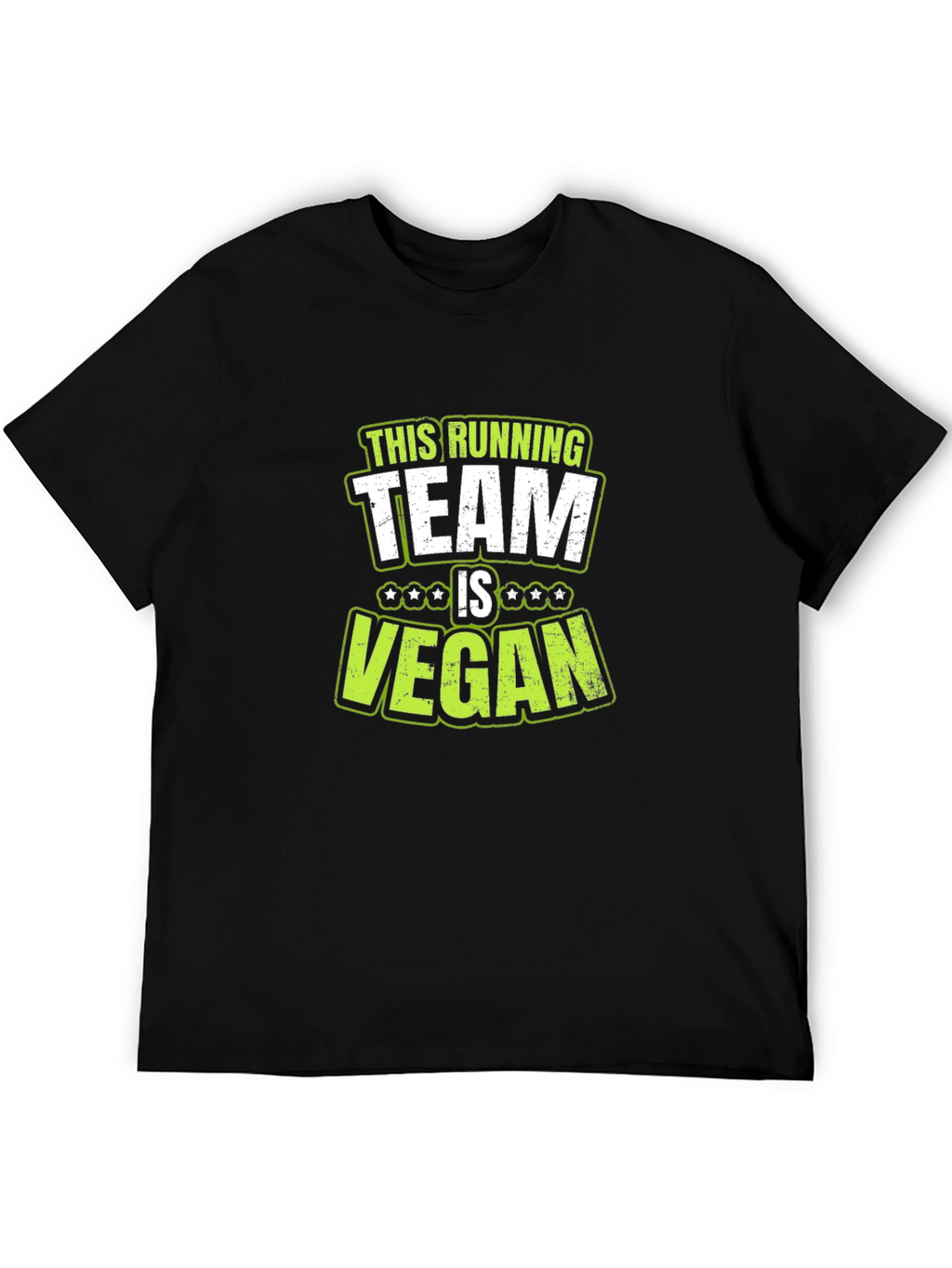 Vegan Running Team T-Shirt - Black Cotton Tee