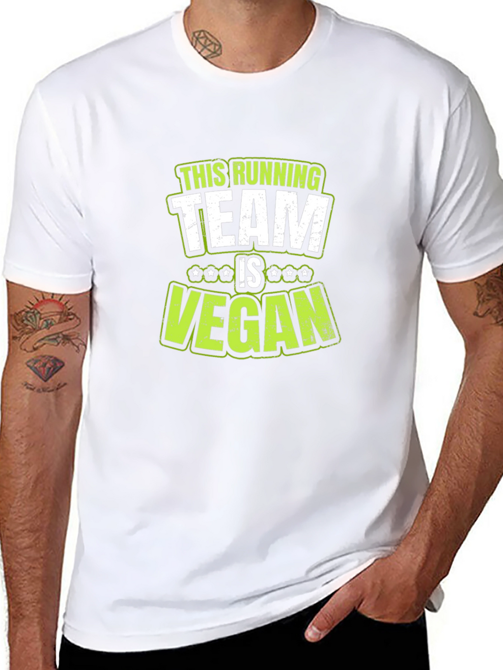 Vegan Running Team T-Shirt - Black Cotton Tee
