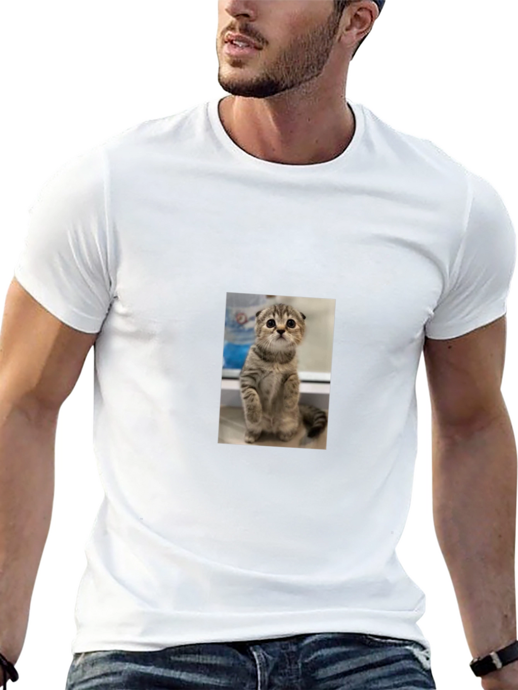 Cute Cat Graphic Black T-Shirt