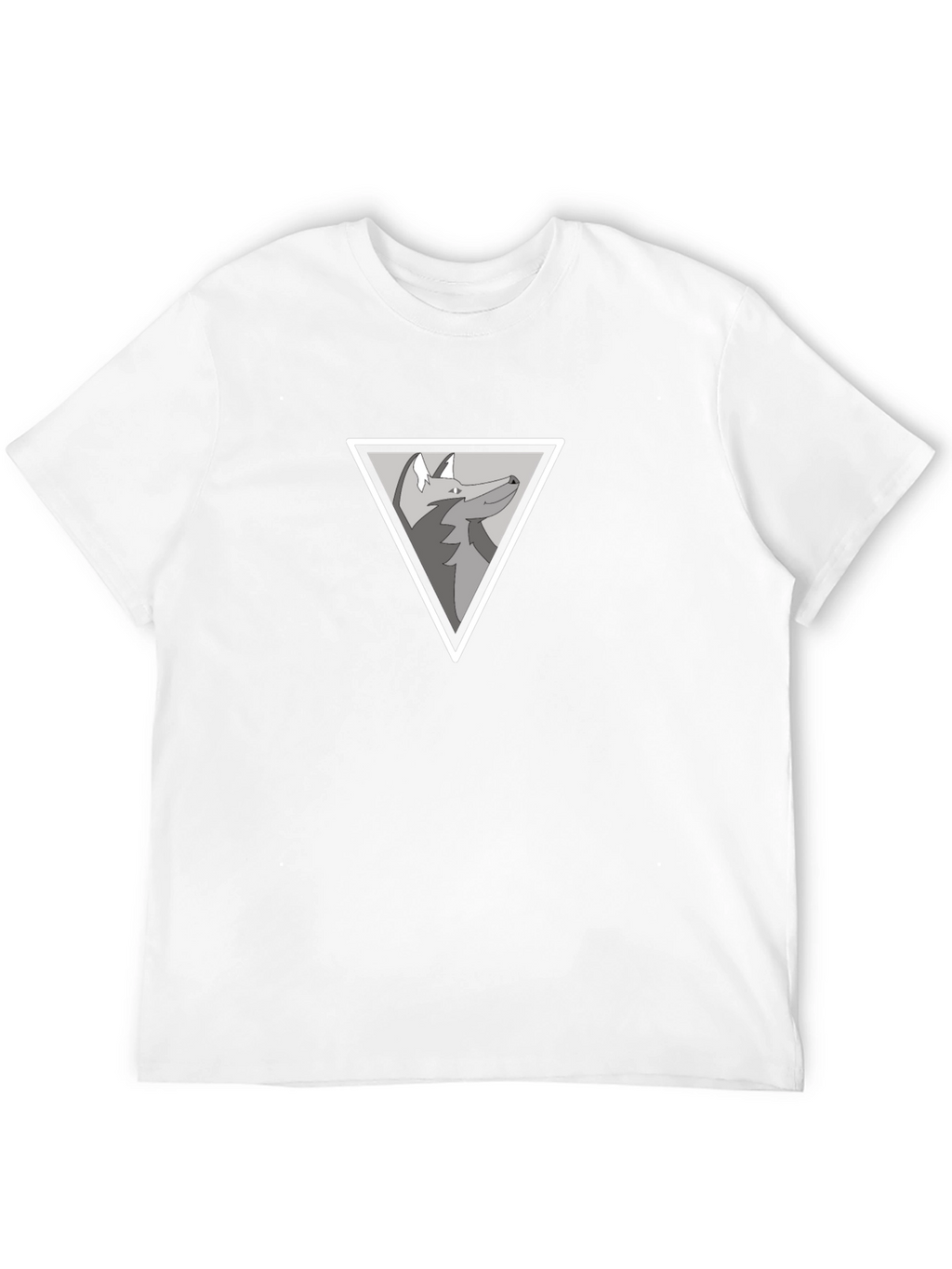 Modern Wolf Triangle Graphic Black T-Shirt