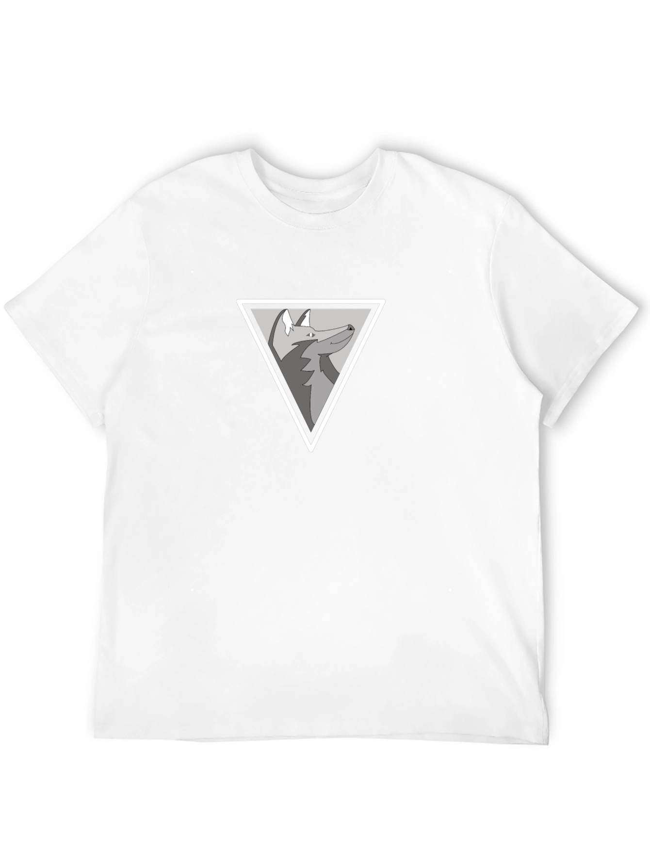 Modern Wolf Triangle Graphic Black T-Shirt