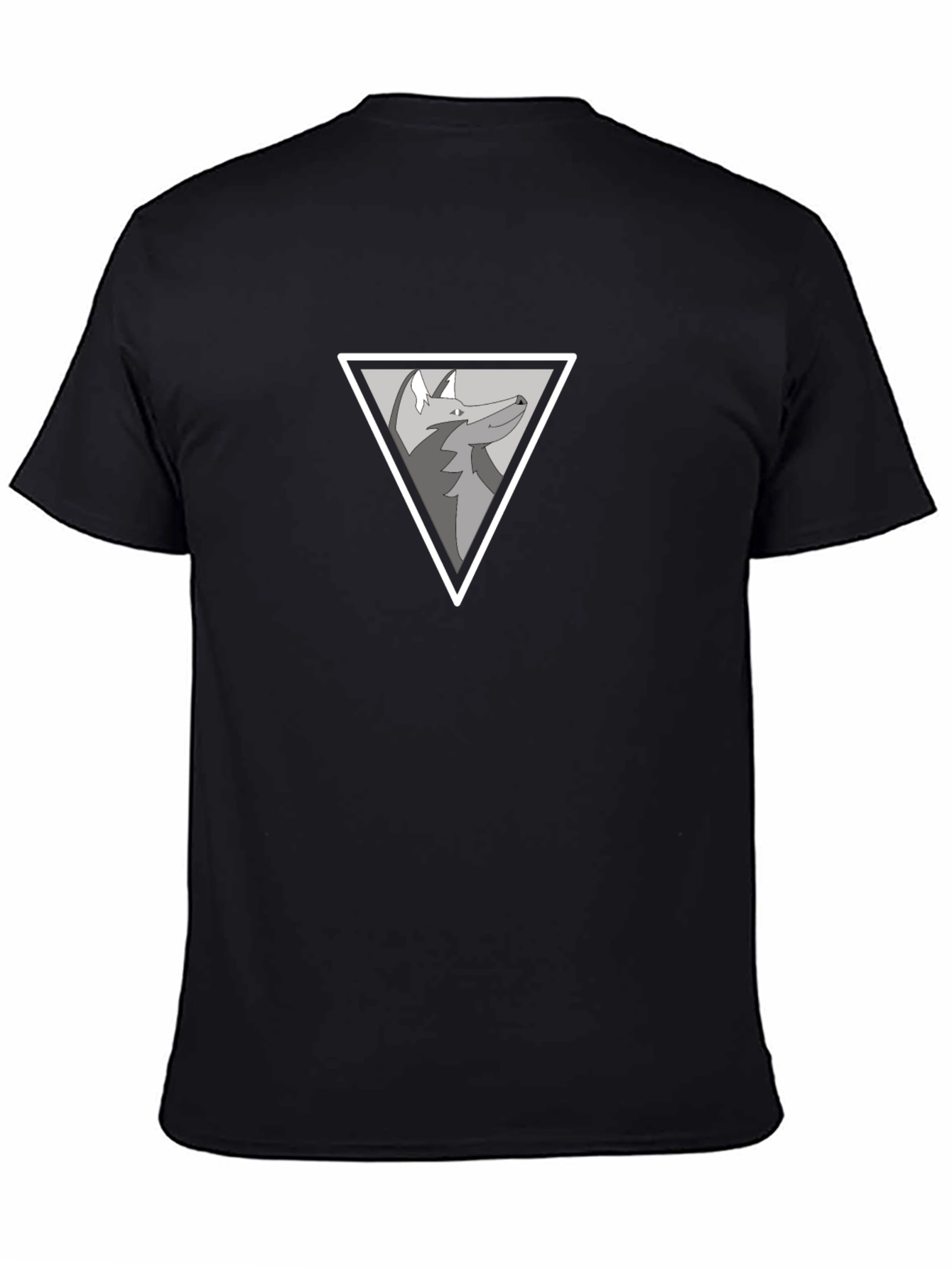 Modern Wolf Triangle Graphic Black T-Shirt