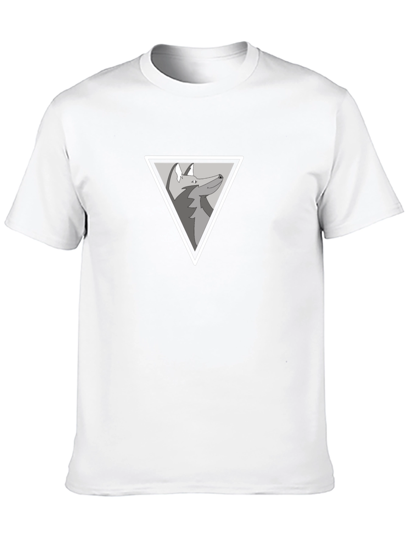 Modern Wolf Triangle Graphic Black T-Shirt
