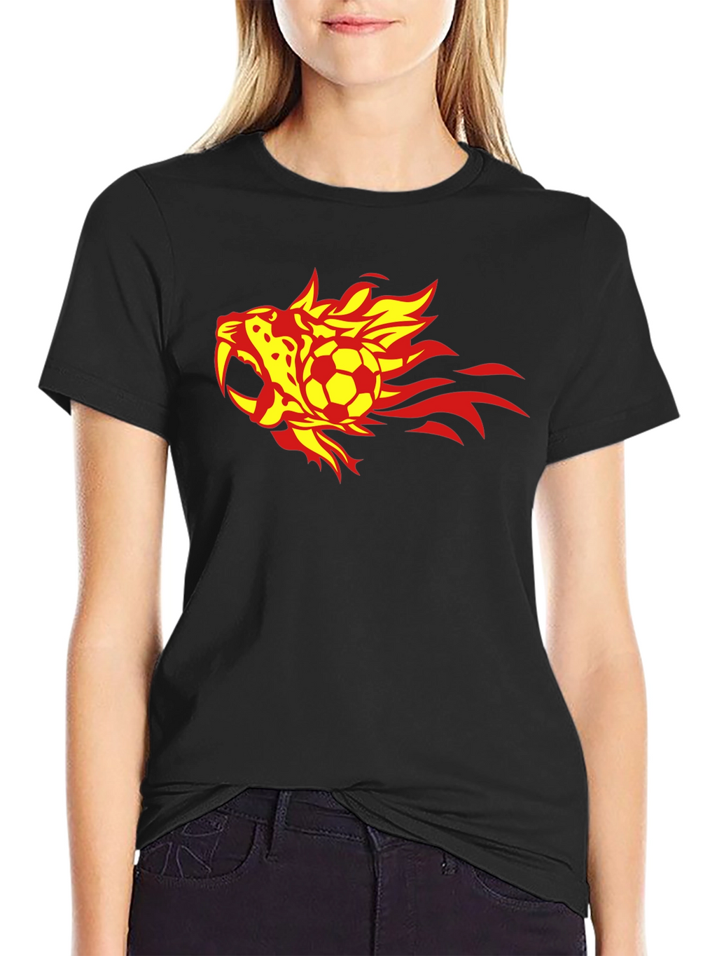 Fiery Soccer T-Shirt - Black
