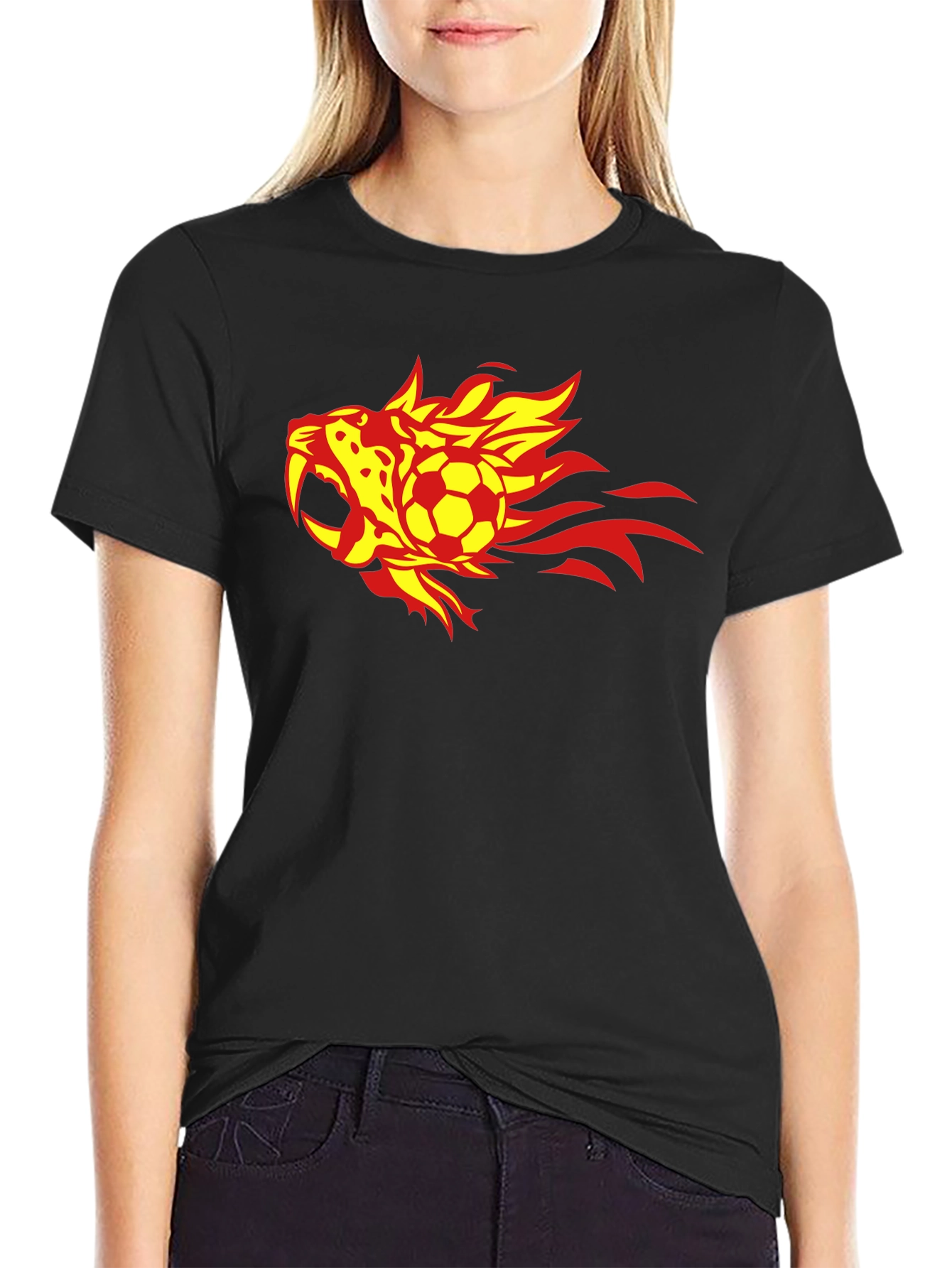 Fiery Soccer T-Shirt - Black
