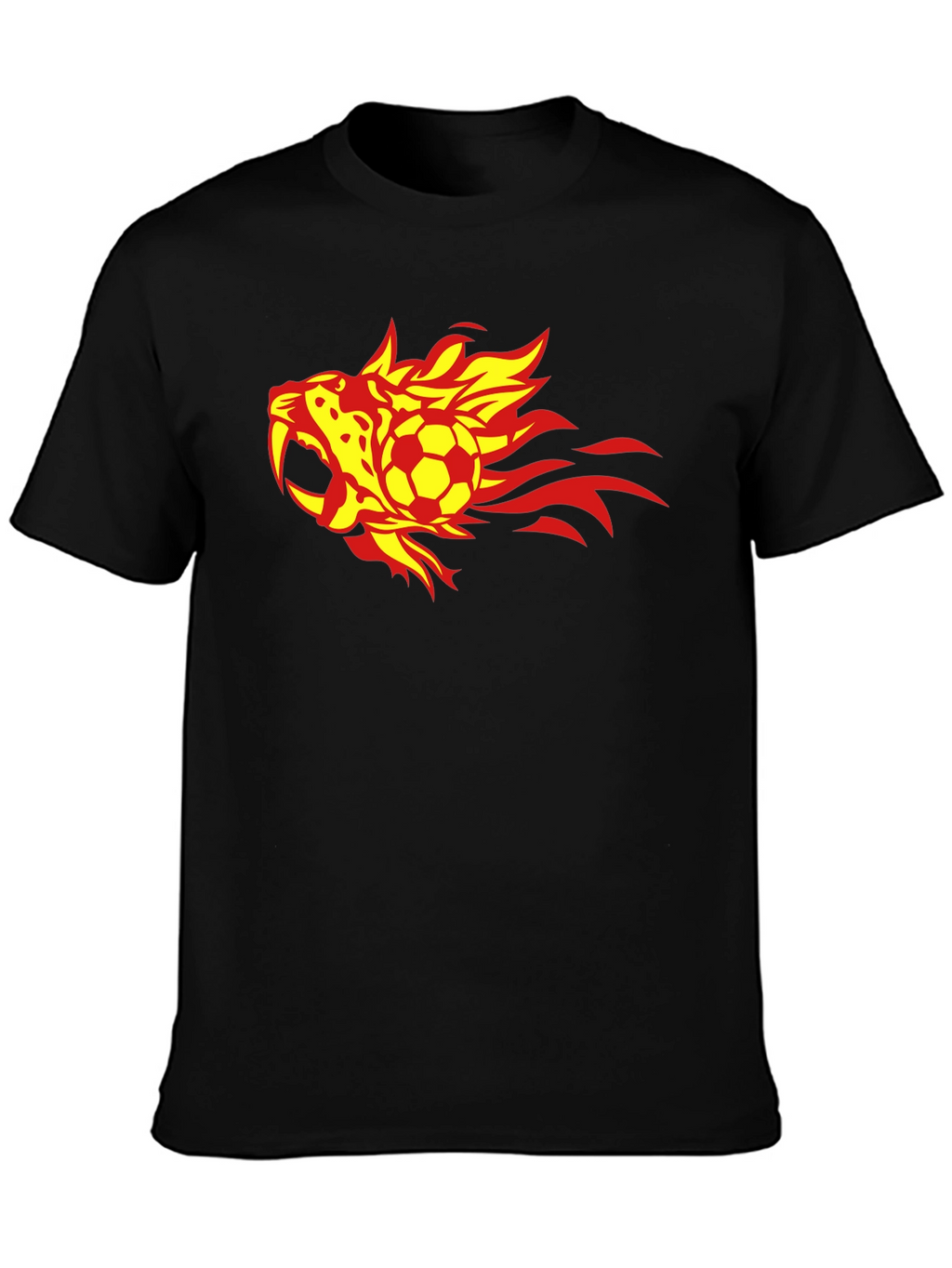 Fiery Soccer T-Shirt - Black