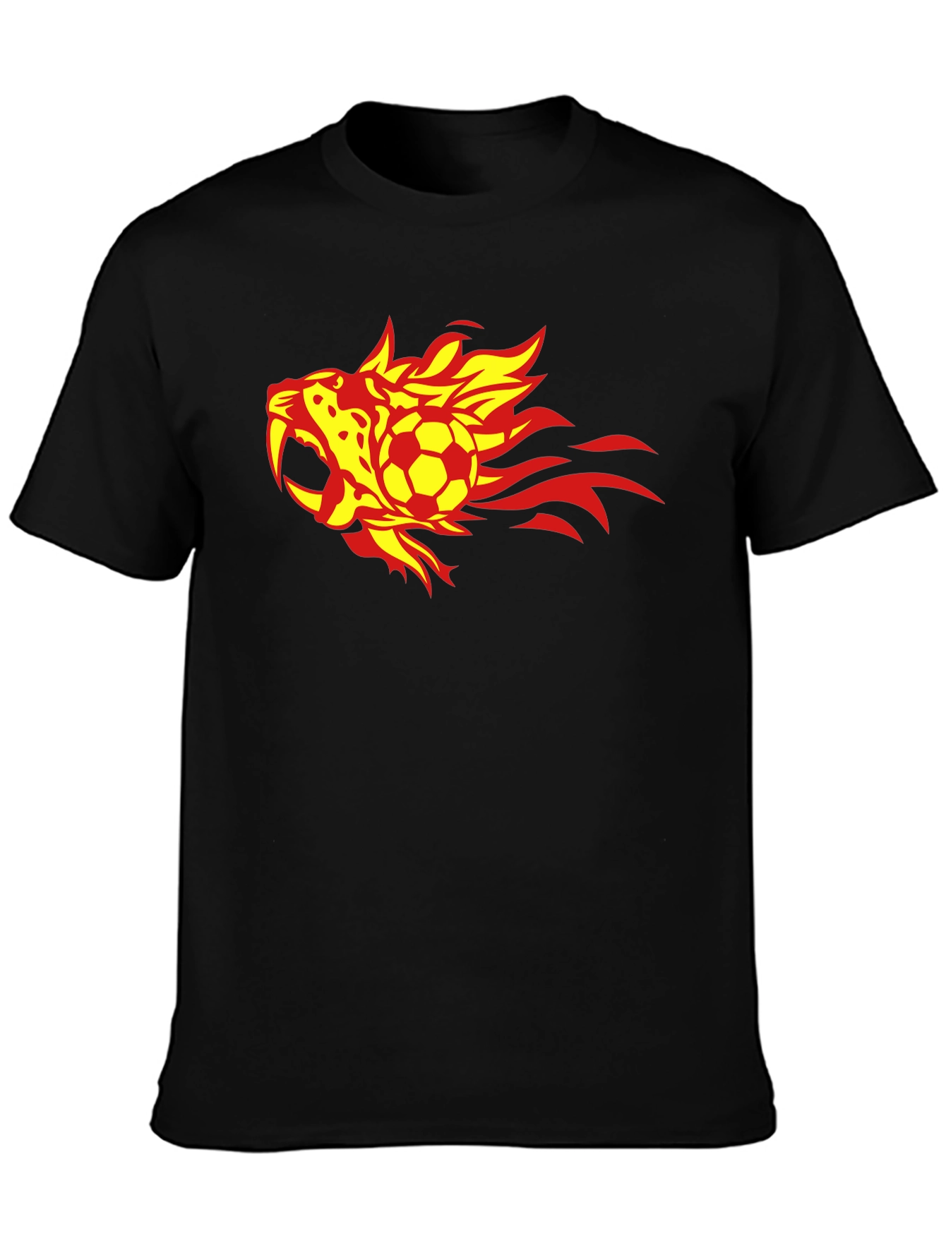Fiery Soccer T-Shirt - Black