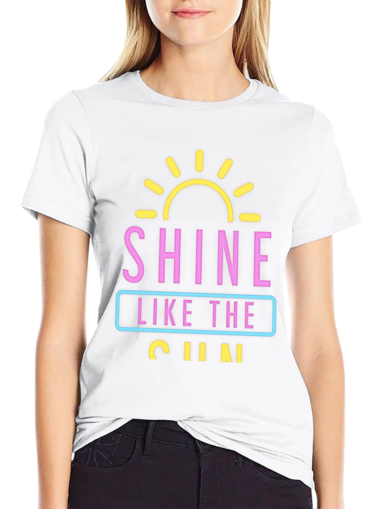 Shine Like The Sun Graphic Black T-Shirt