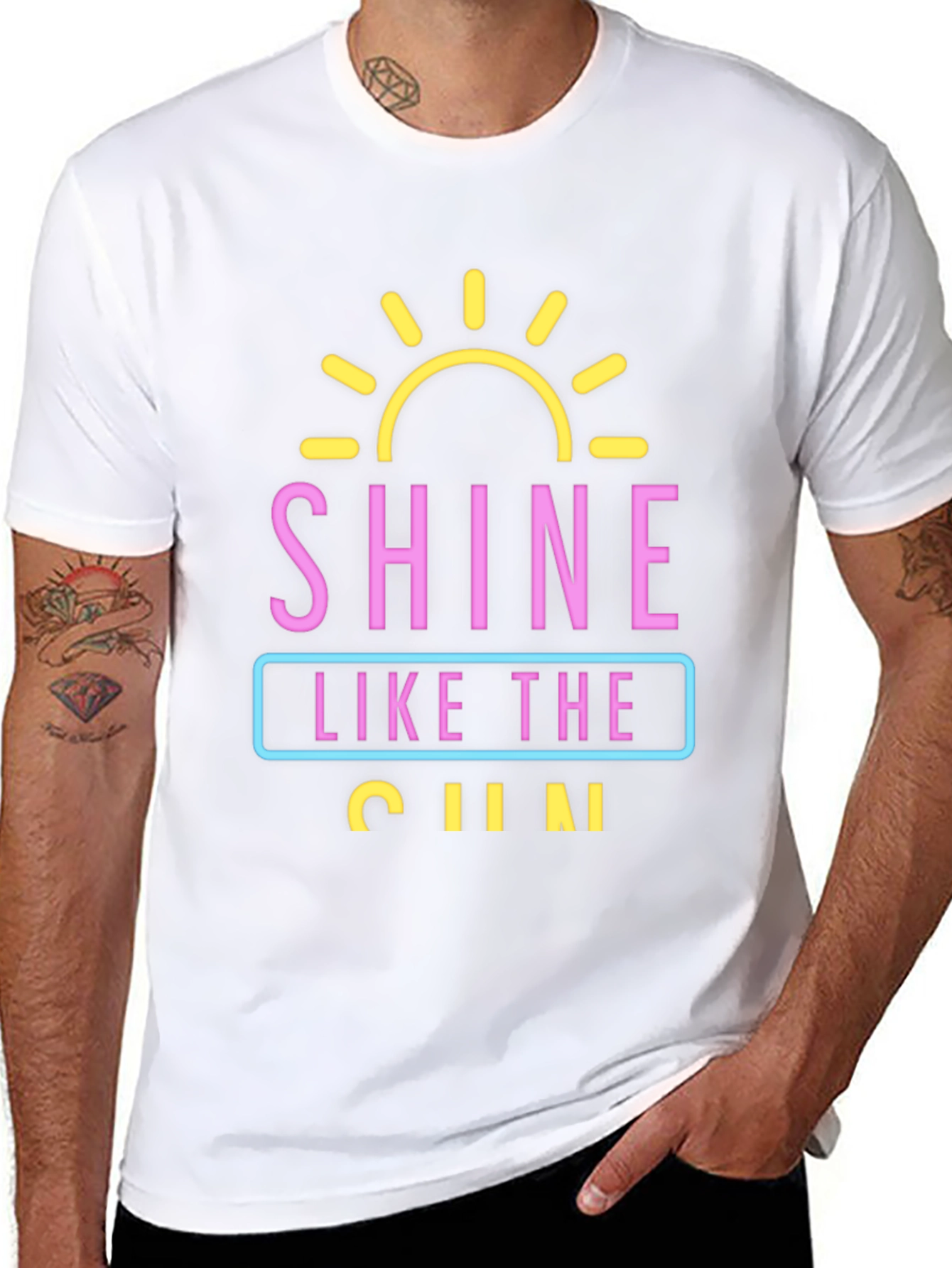 Shine Like The Sun Graphic Black T-Shirt