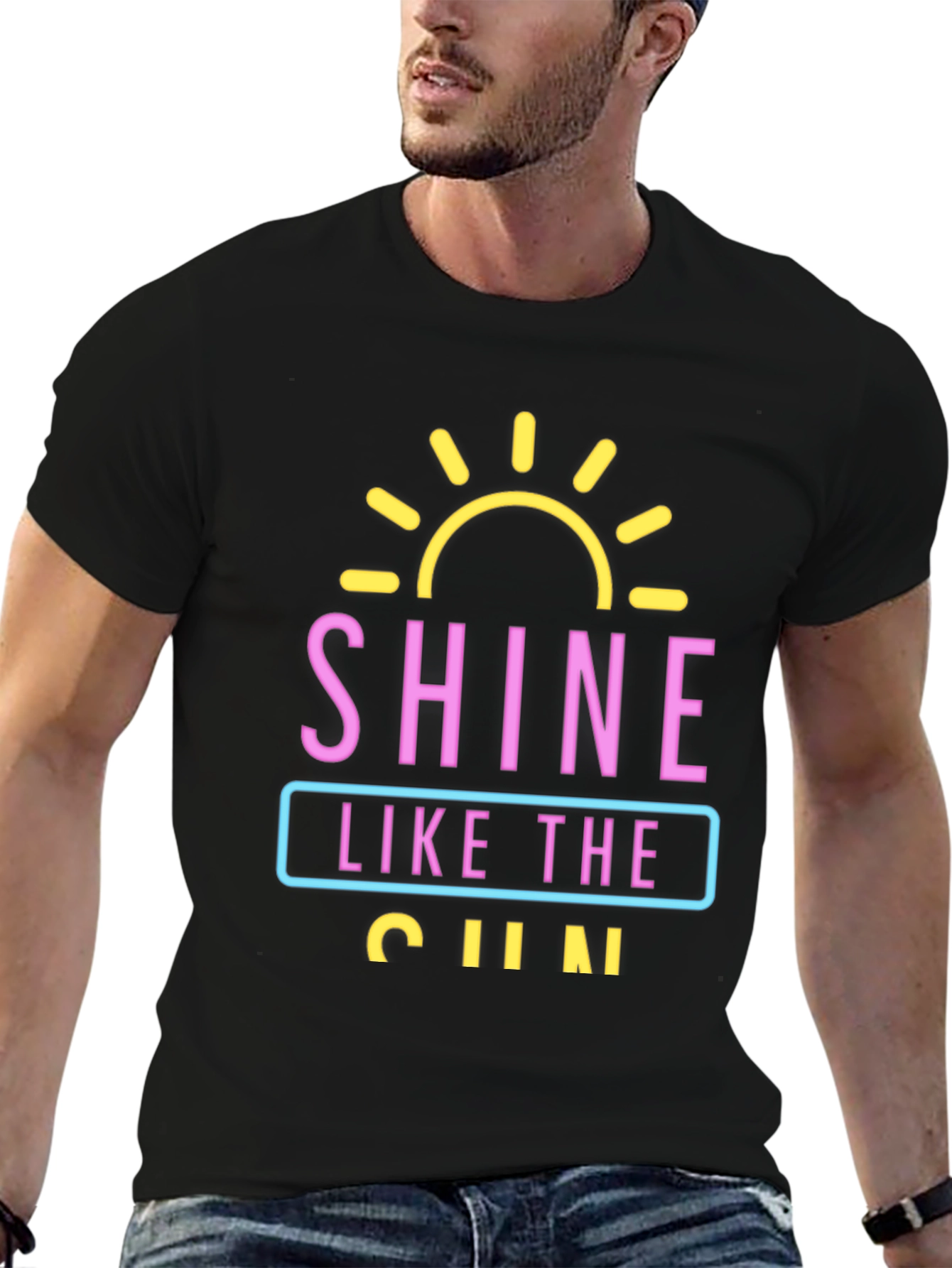 Shine Like The Sun Graphic Black T-Shirt