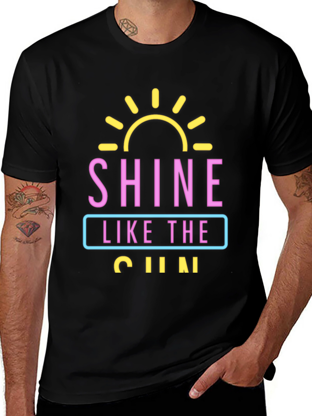 Shine Like The Sun Graphic Black T-Shirt