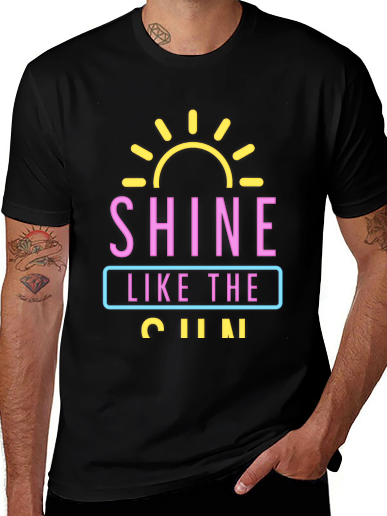 Shine Like The Sun Graphic Black T-Shirt