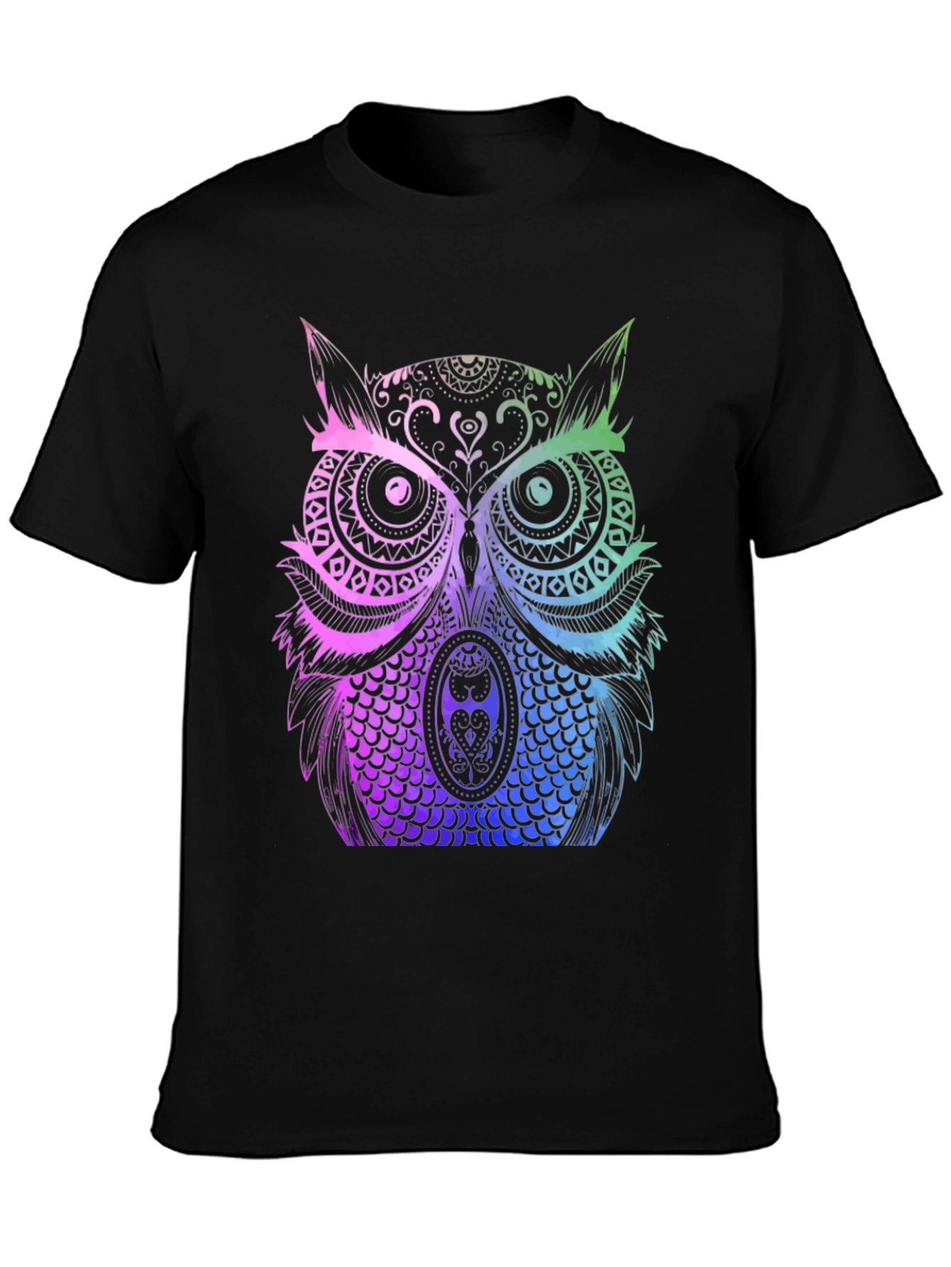 Rainbow Owl Graphic Tee - Unique Design T-Shirt