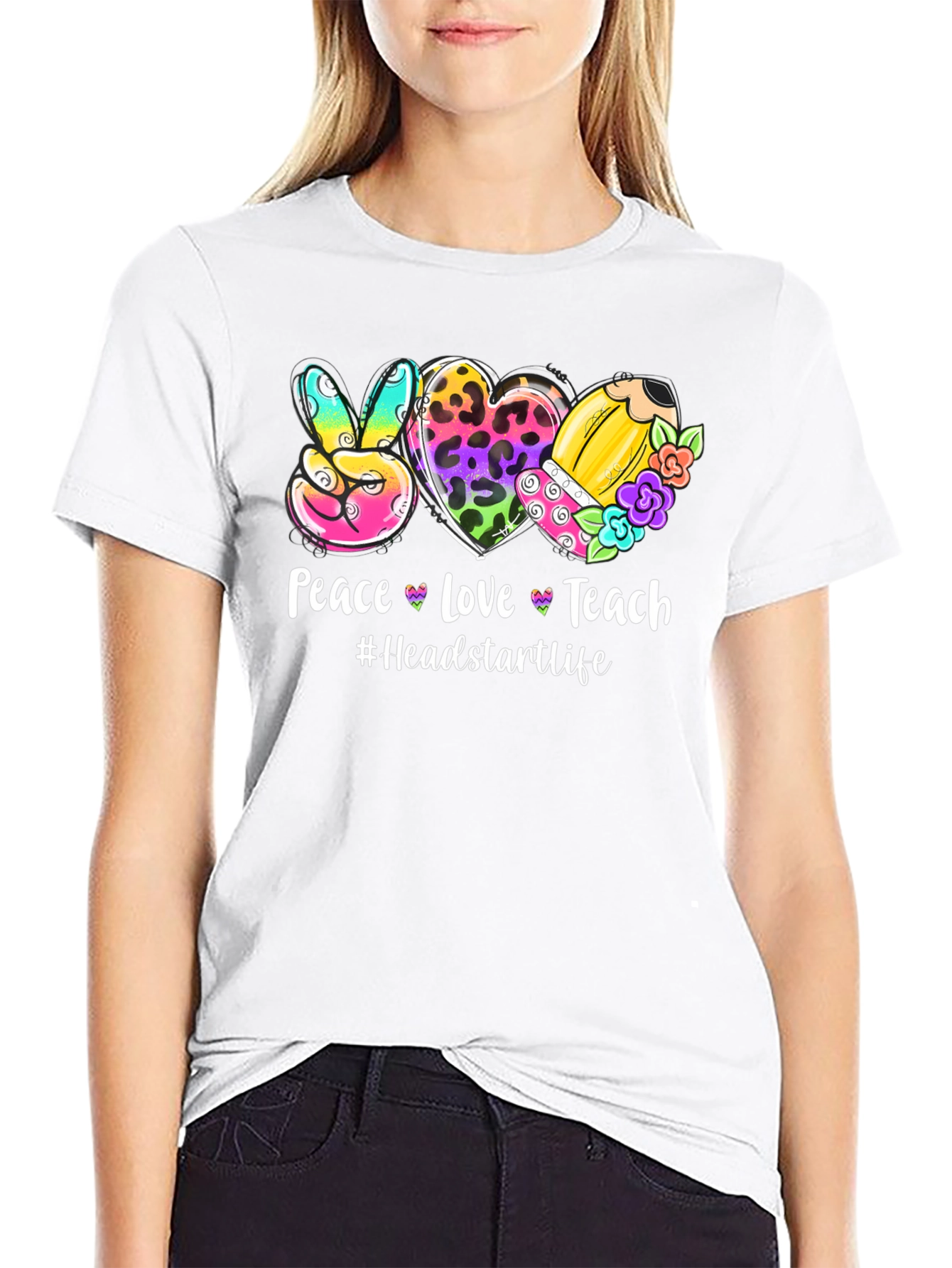 Peace Love Teach Graphic Tee - Headstart Life