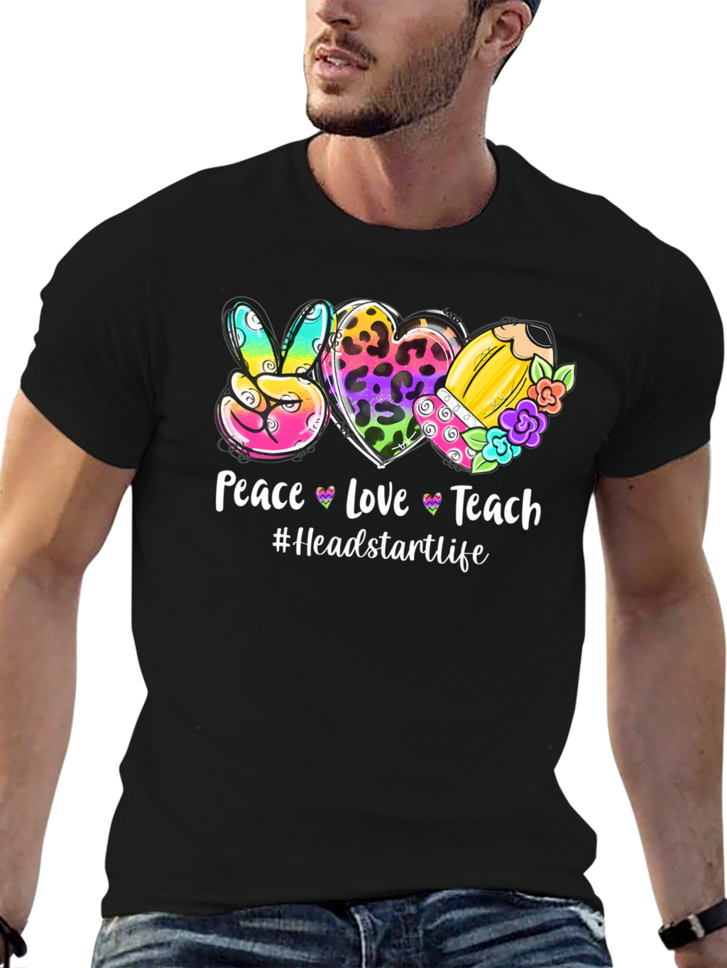 Peace Love Teach Graphic Tee - Headstart Life