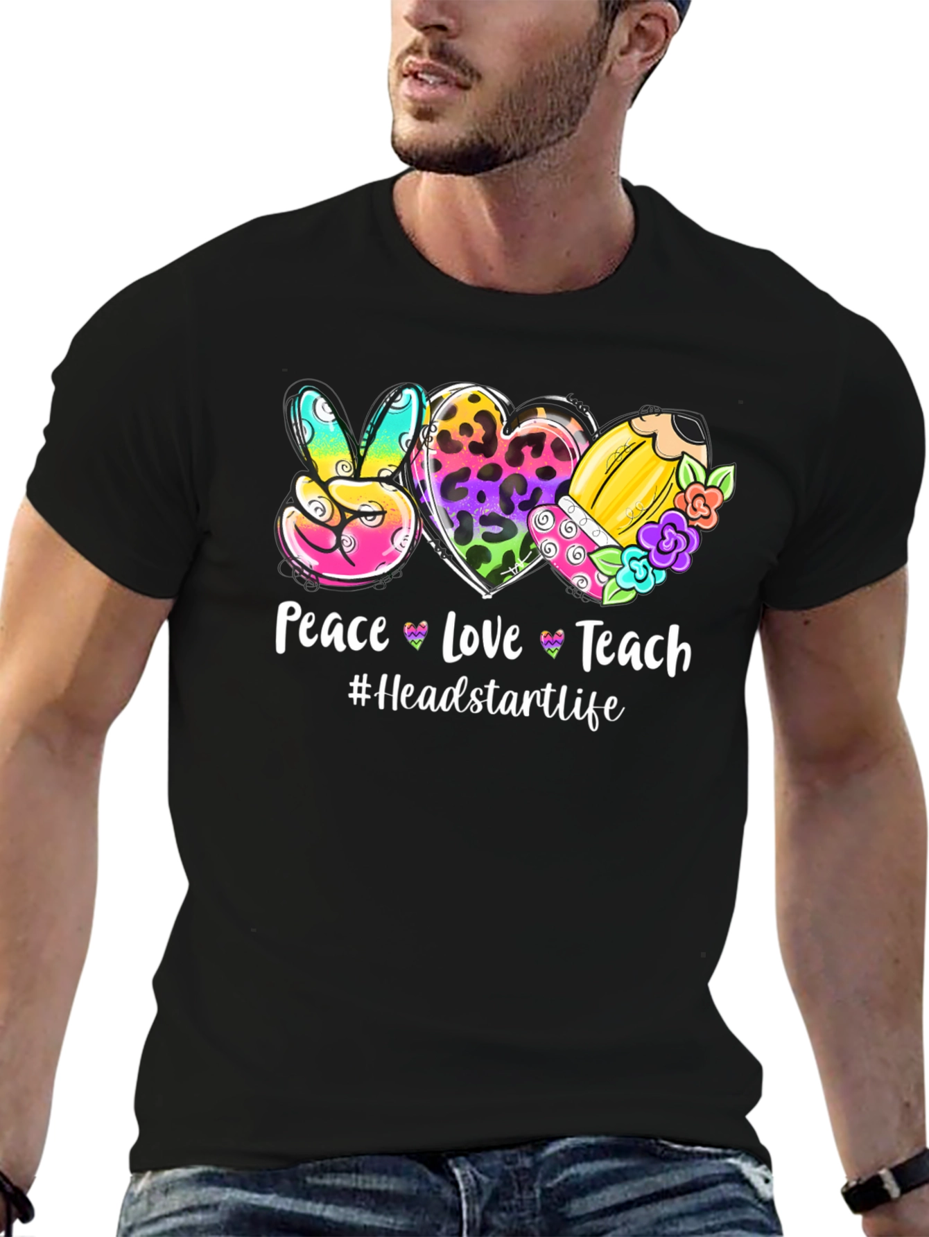 Peace Love Teach Graphic Tee - Headstart Life