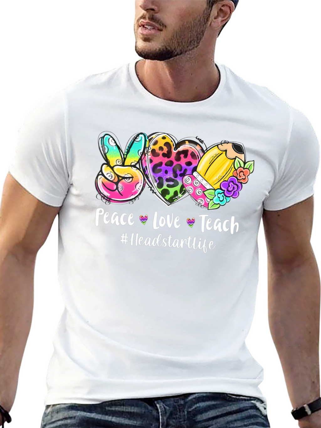 Peace Love Teach Graphic Tee - Headstart Life