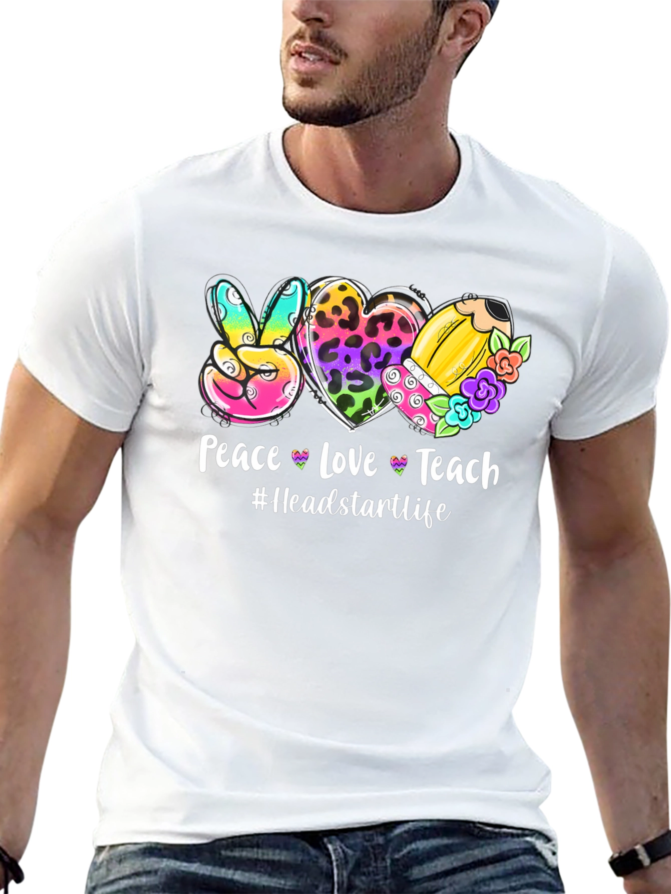 Peace Love Teach Graphic Tee - Headstart Life