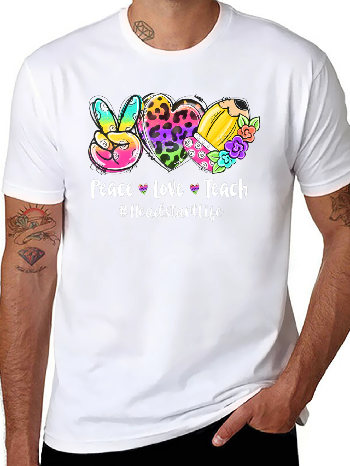 Peace Love Teach Graphic Tee - Headstart Life