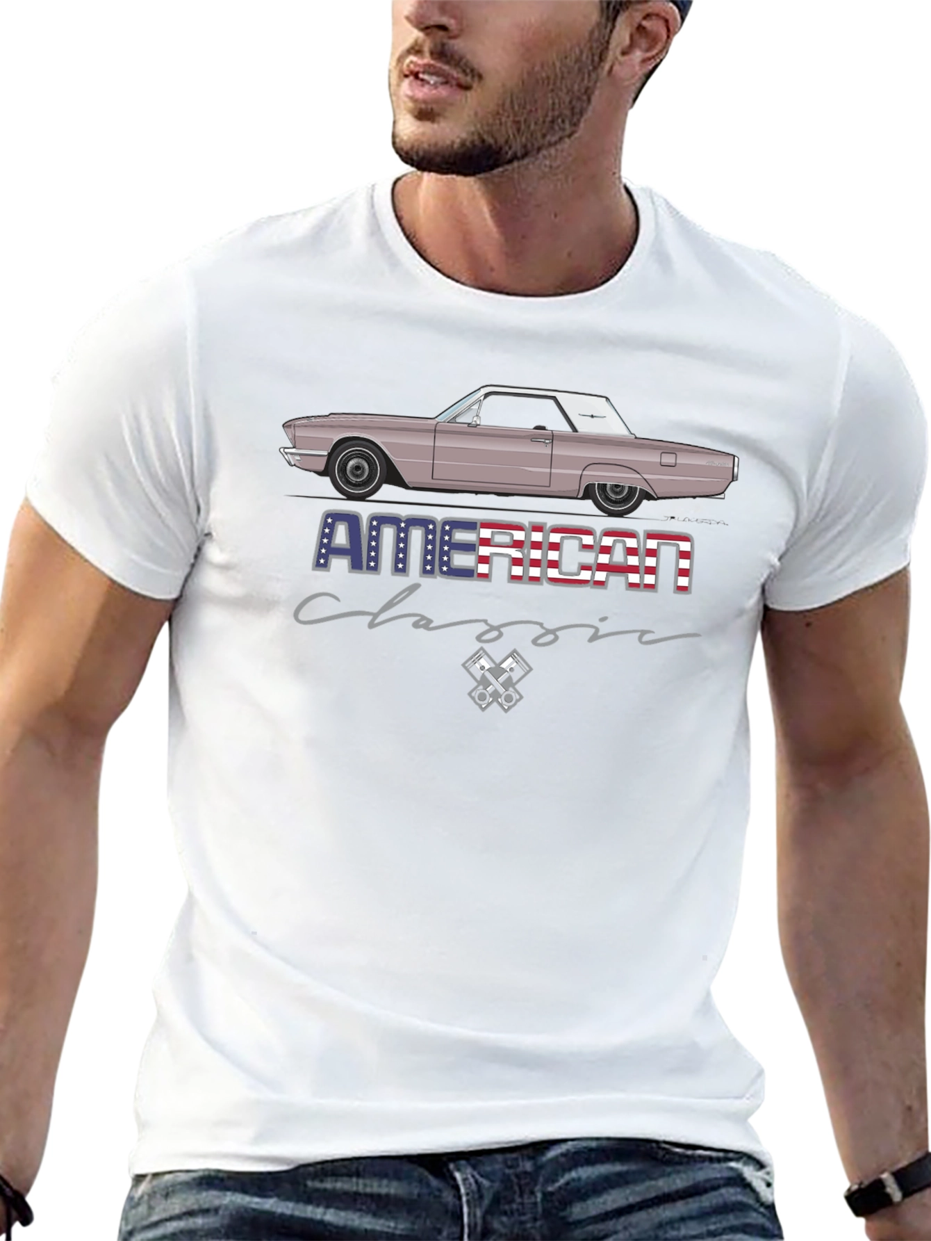 American Classic Car Graphic T-Shirt