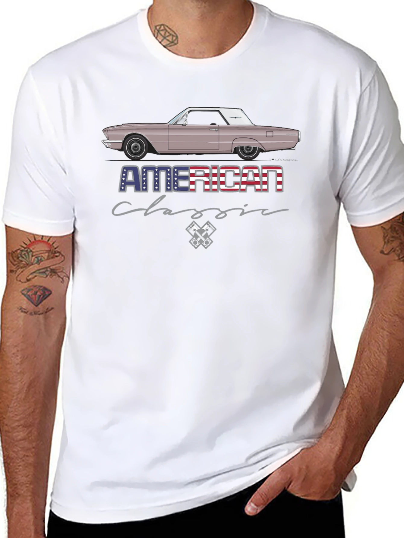 American Classic Car Graphic T-Shirt