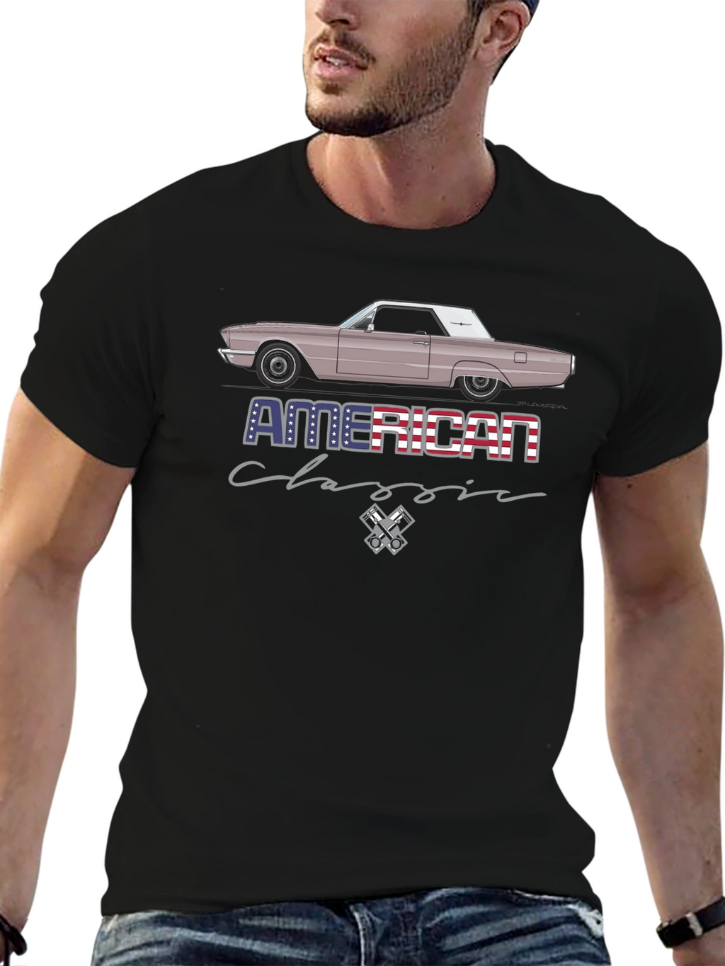American Classic Car Graphic T-Shirt