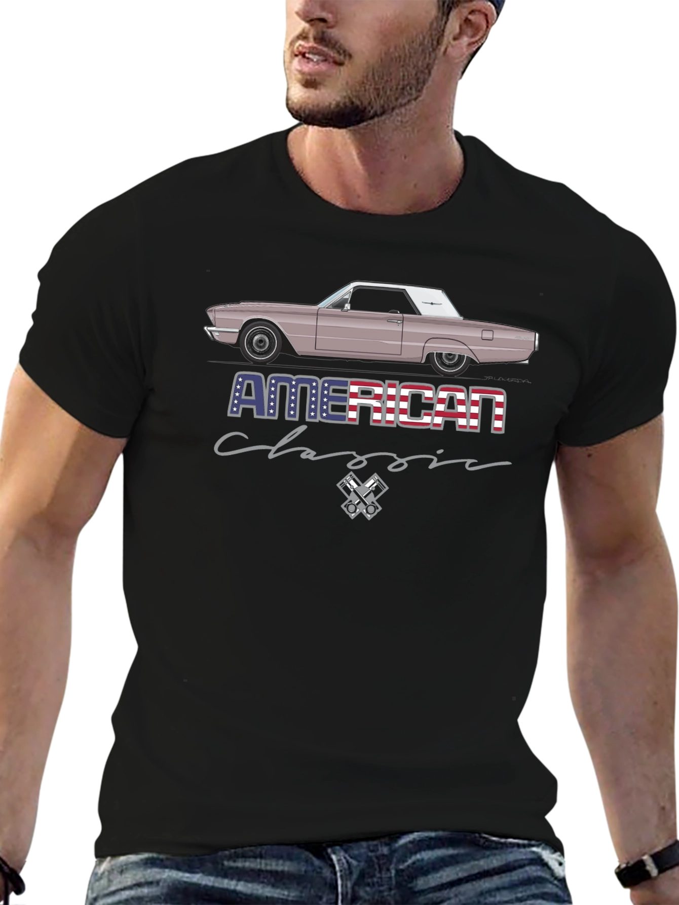 American Classic Car Graphic T-Shirt
