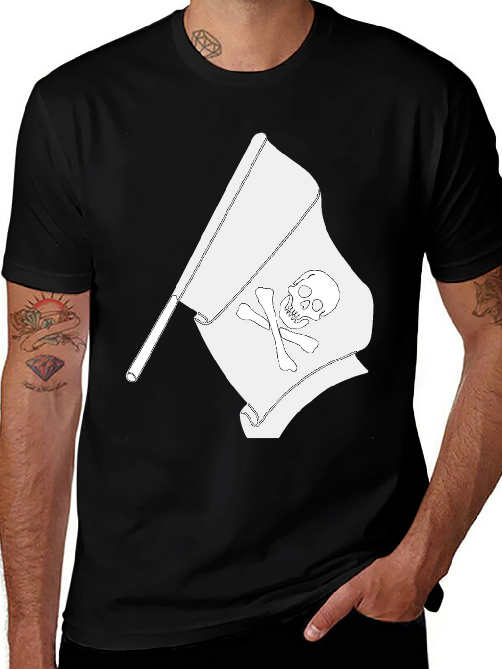 Pirate Flag Graphic Tee - Skull & Crossbones T-Shirt
