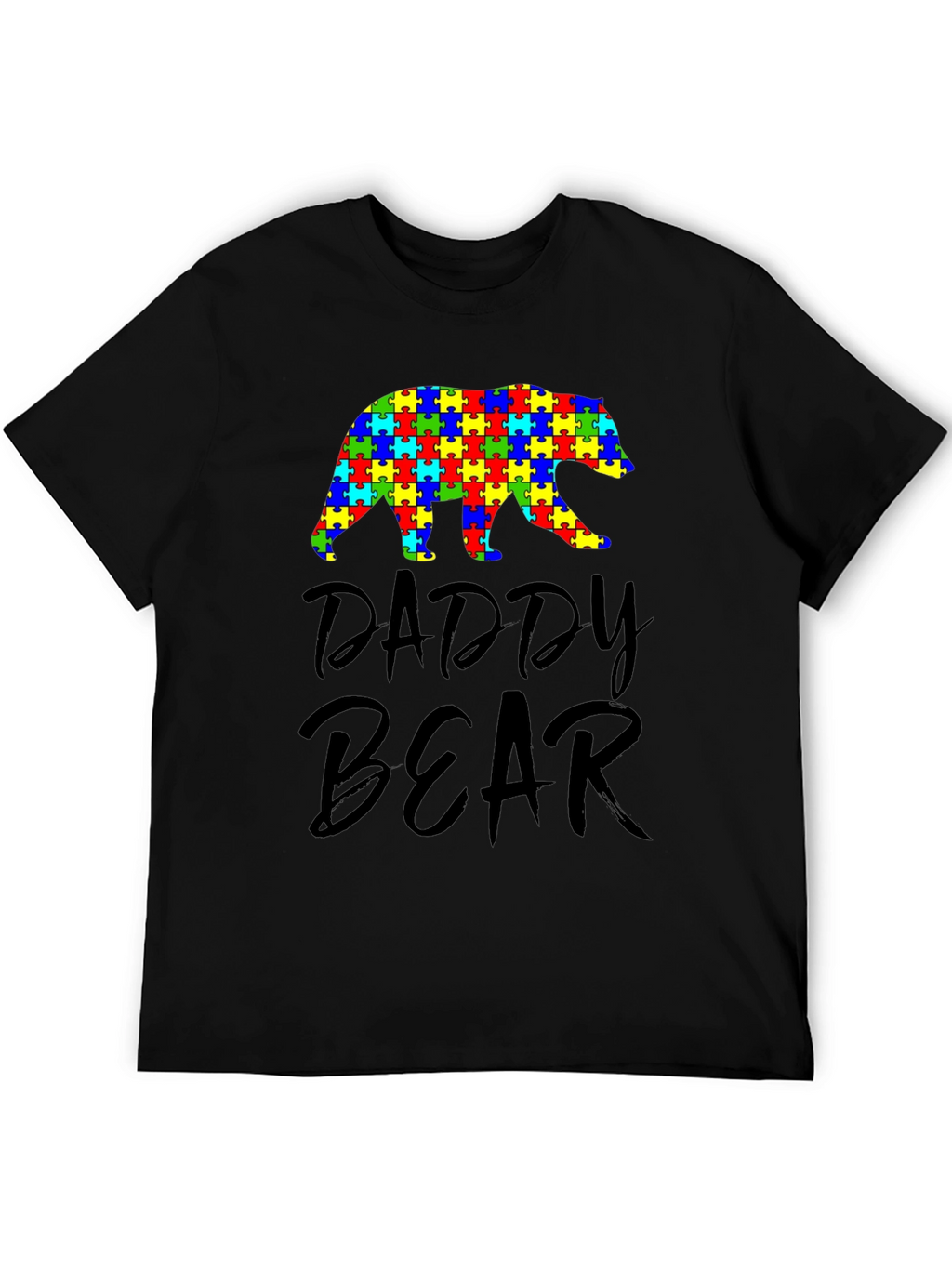 Daddy Bear Autism Awareness Puzzle Piece T-Shirt