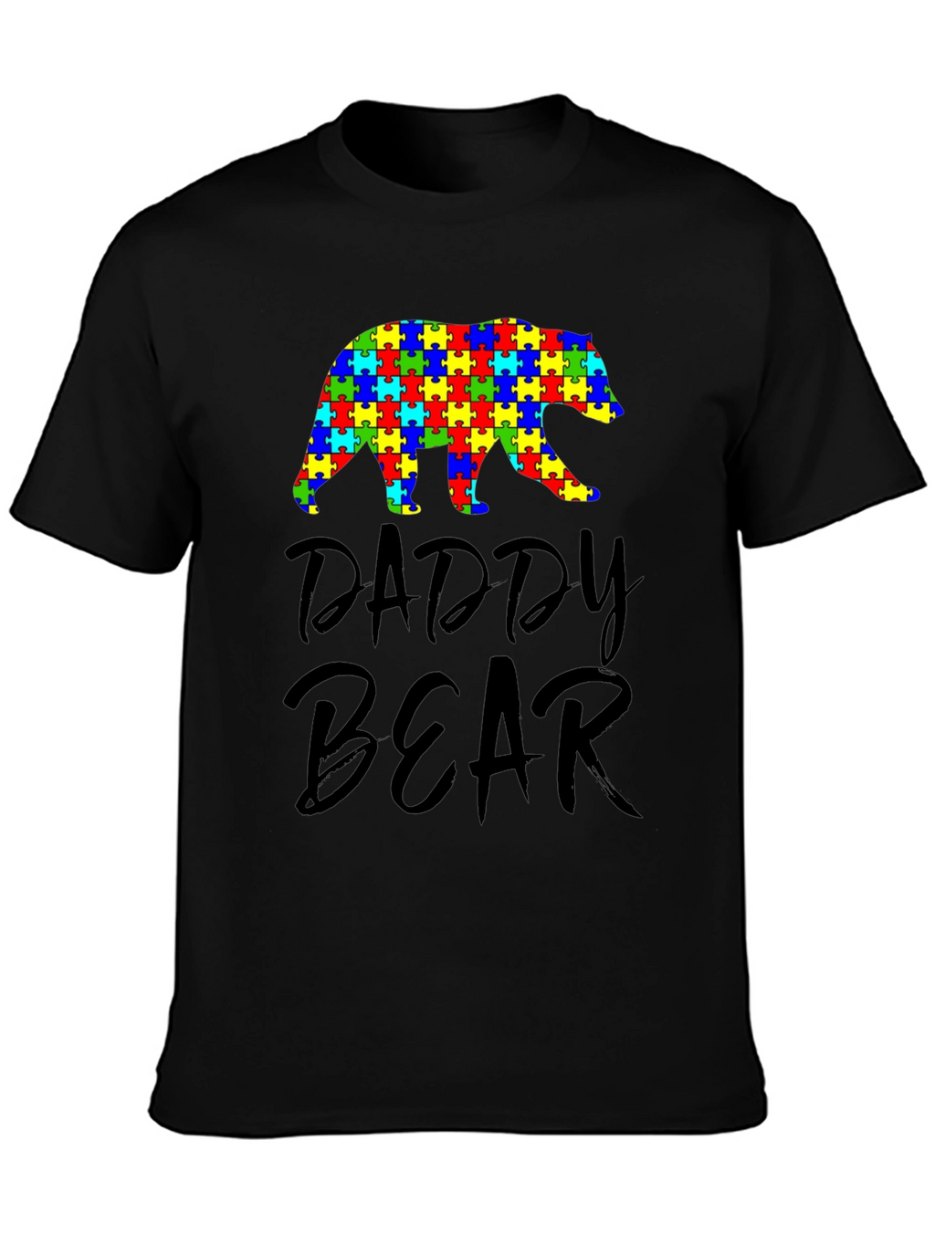 Daddy Bear Autism Awareness Puzzle Piece T-Shirt