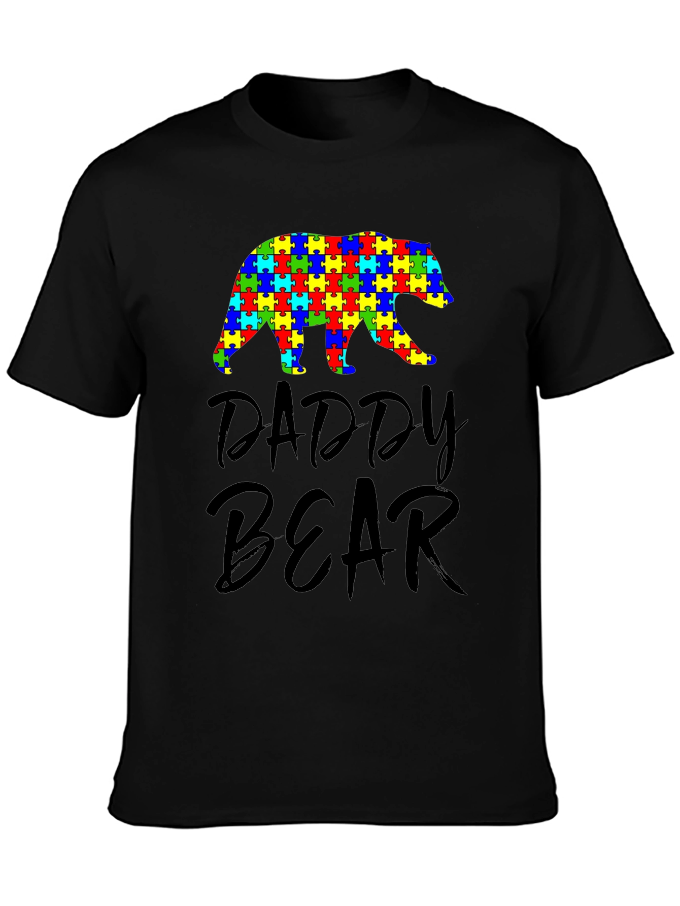 Daddy Bear Autism Awareness Puzzle Piece T-Shirt