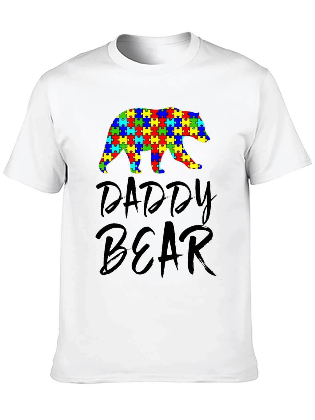 Daddy Bear Autism Awareness Puzzle Piece T-Shirt