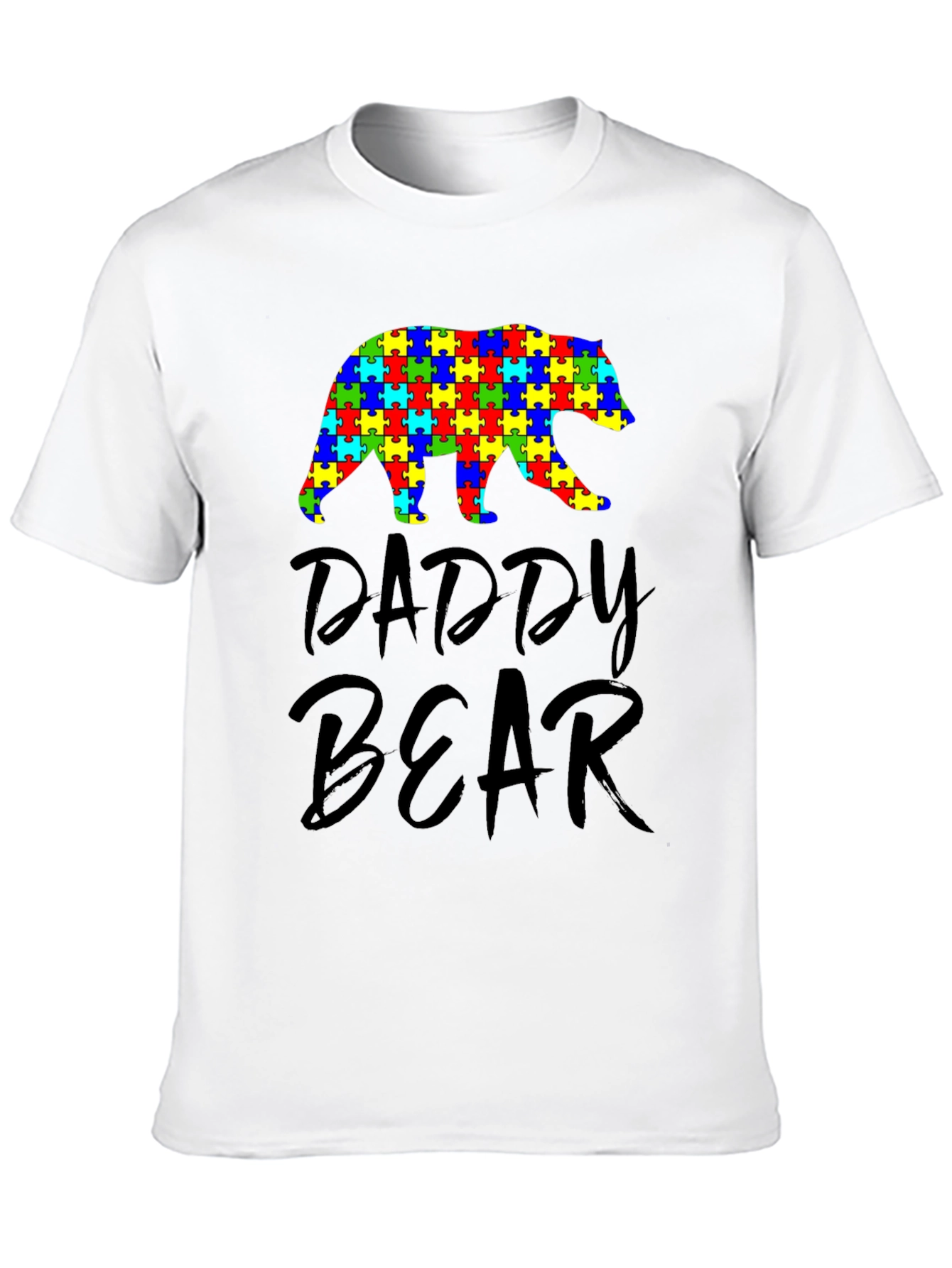 Daddy Bear Autism Awareness Puzzle Piece T-Shirt