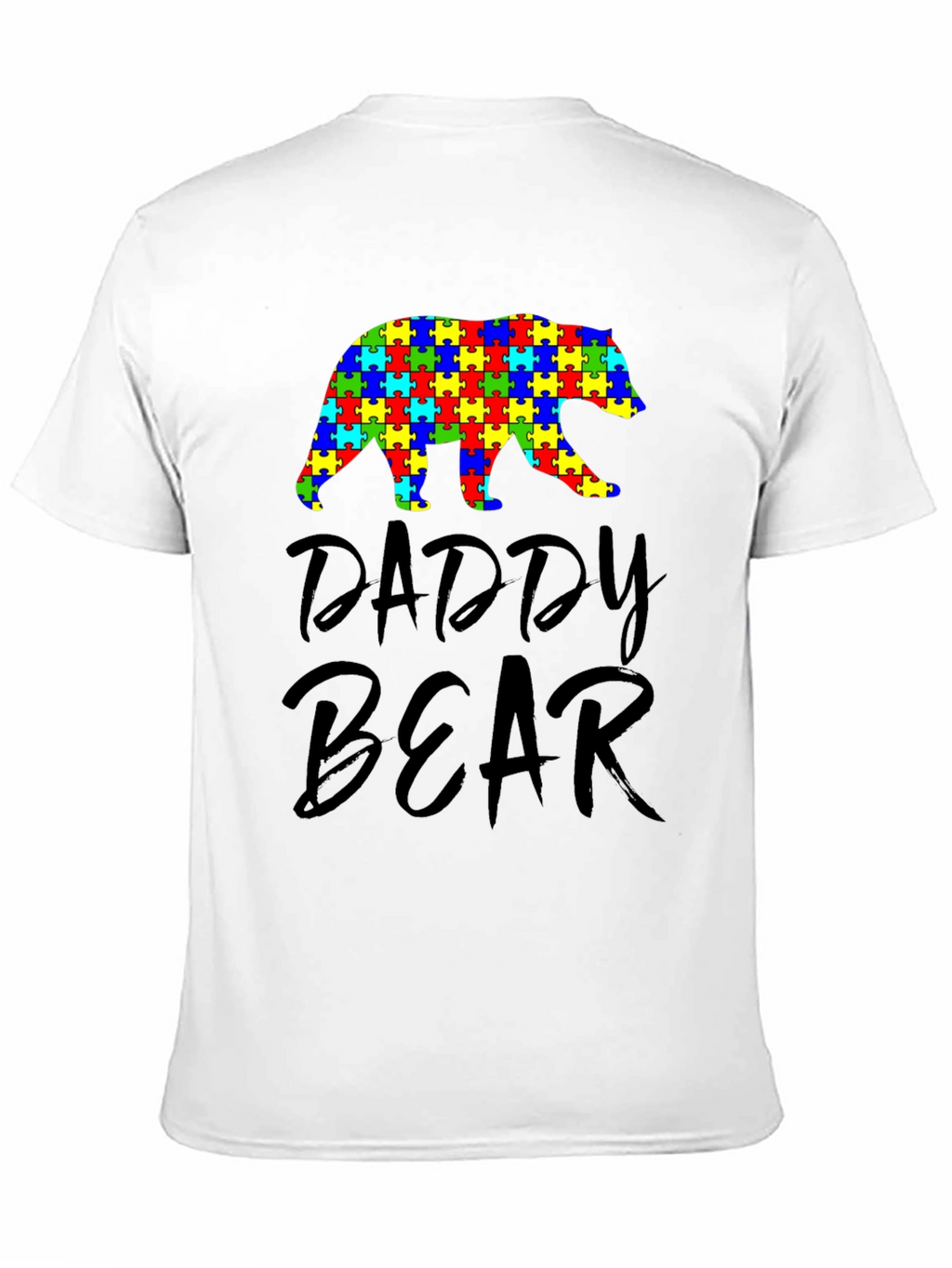 Daddy Bear Autism Awareness Puzzle Piece T-Shirt