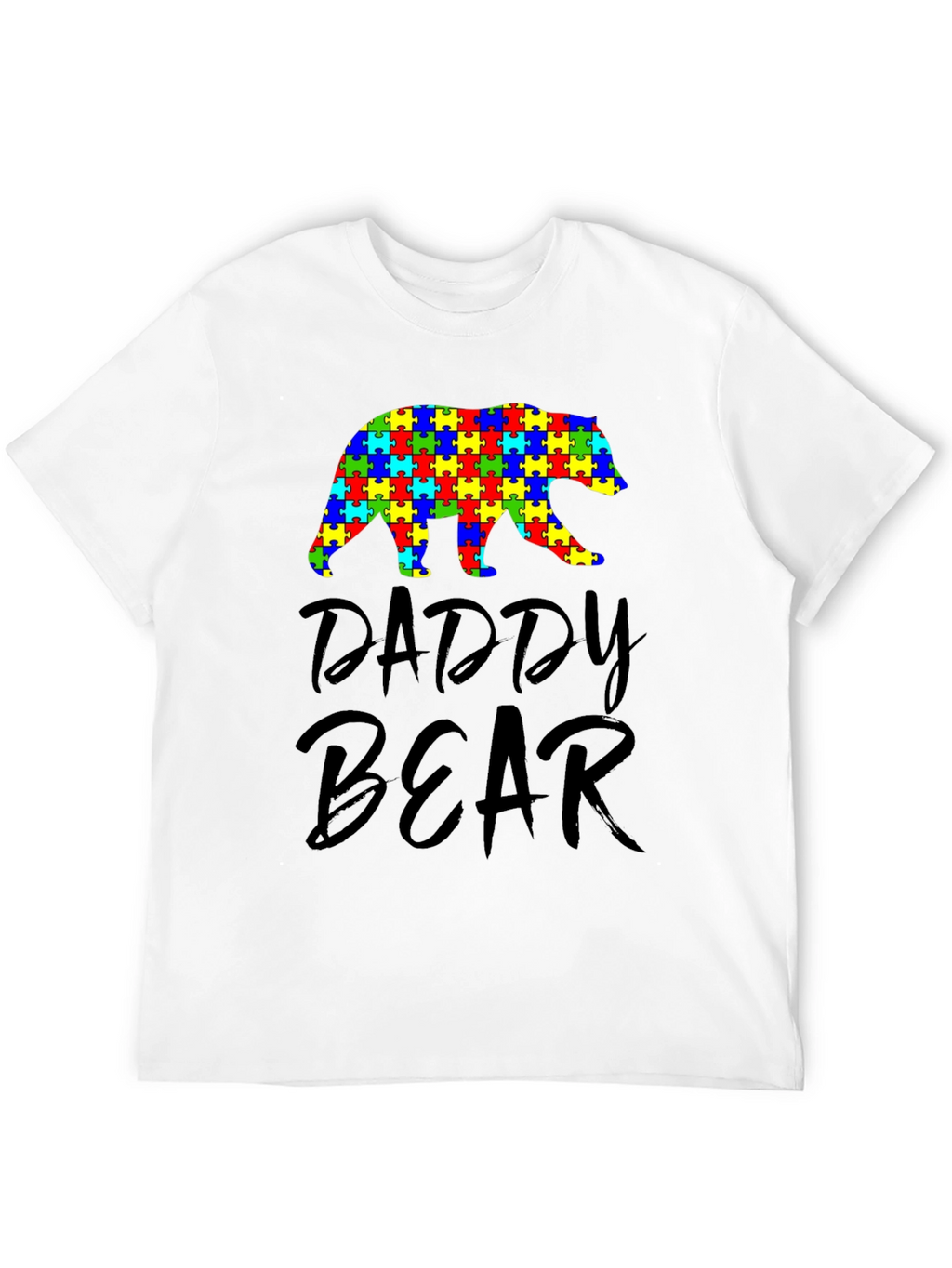 Daddy Bear Autism Awareness Puzzle Piece T-Shirt