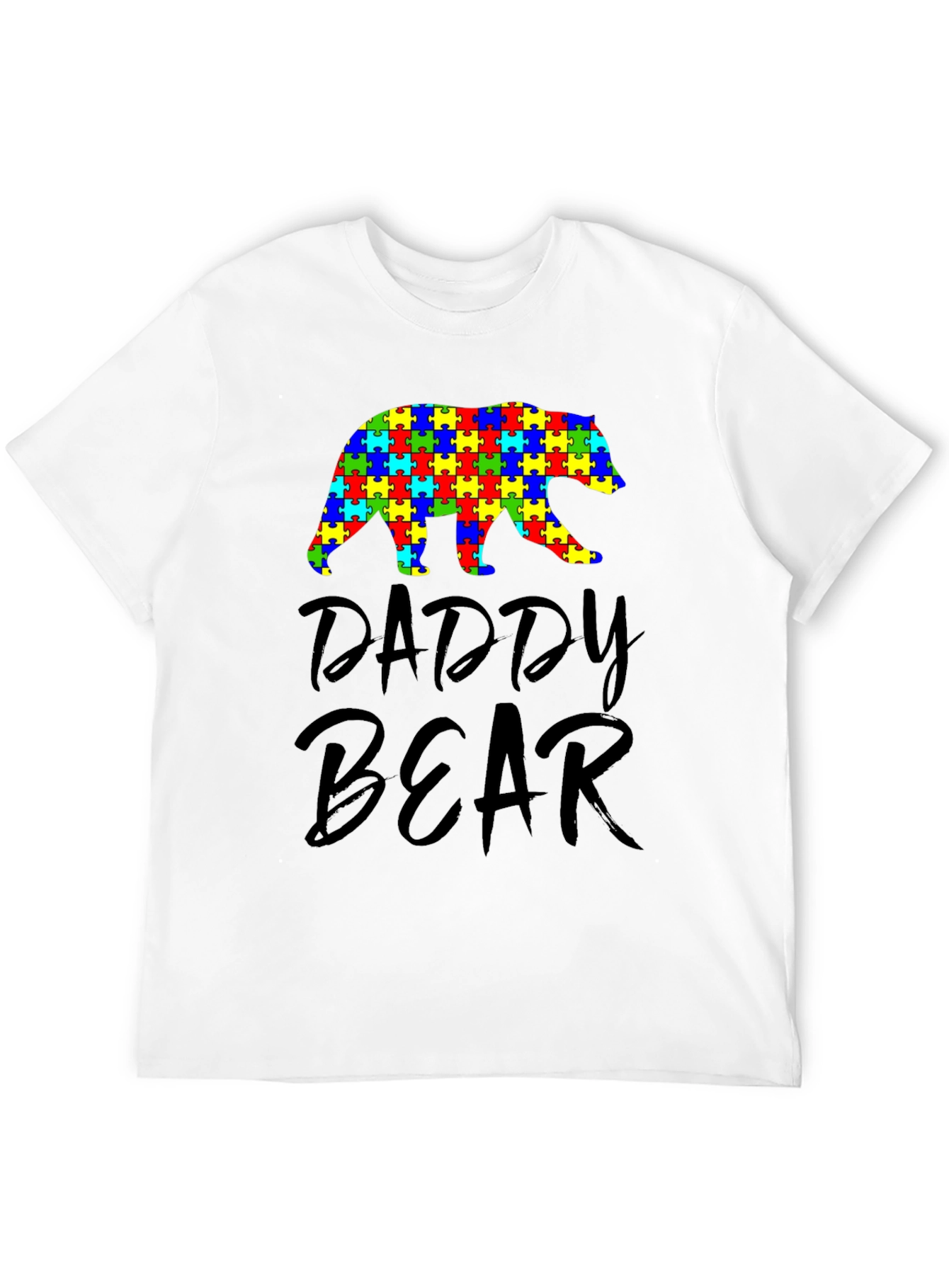 Daddy Bear Autism Awareness Puzzle Piece T-Shirt
