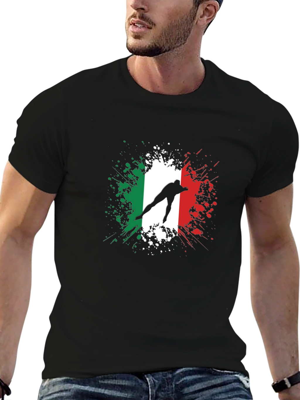 Italian Flag Speed Skater Graphic Tee