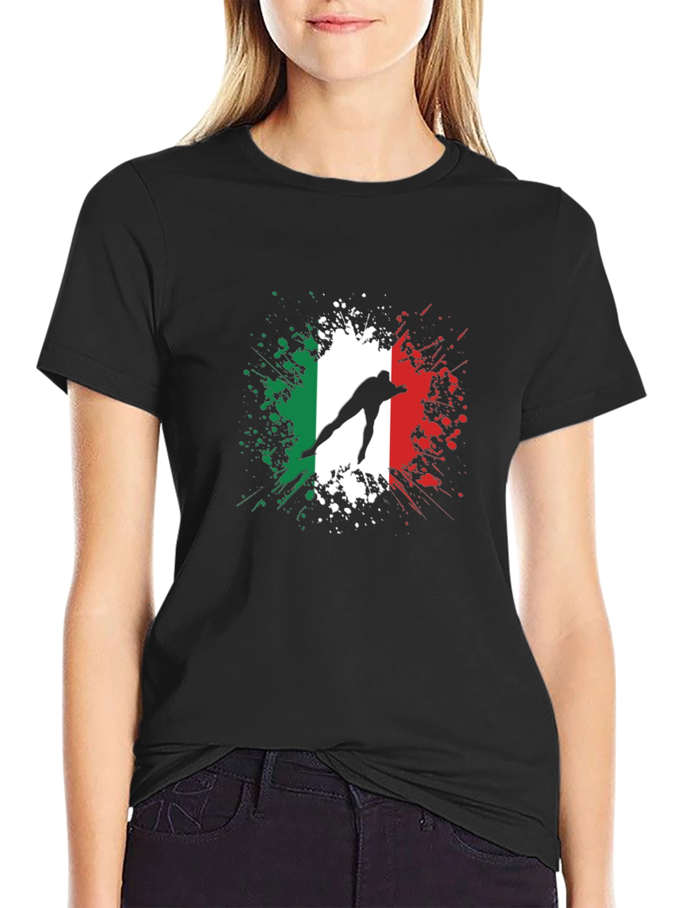 Italian Flag Speed Skater Graphic Tee