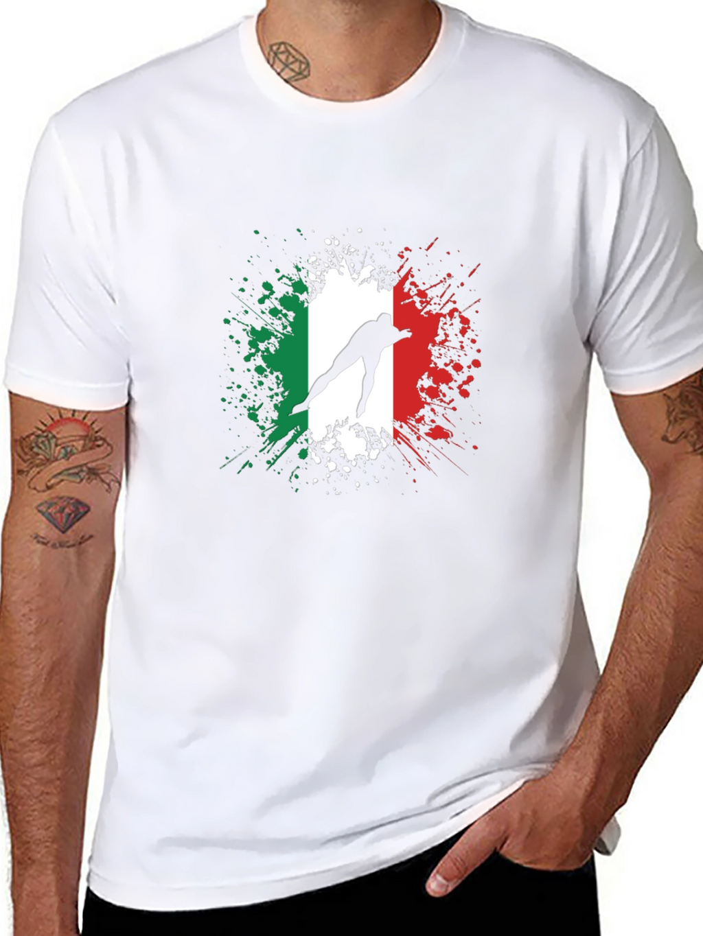 Italian Flag Speed Skater Graphic Tee
