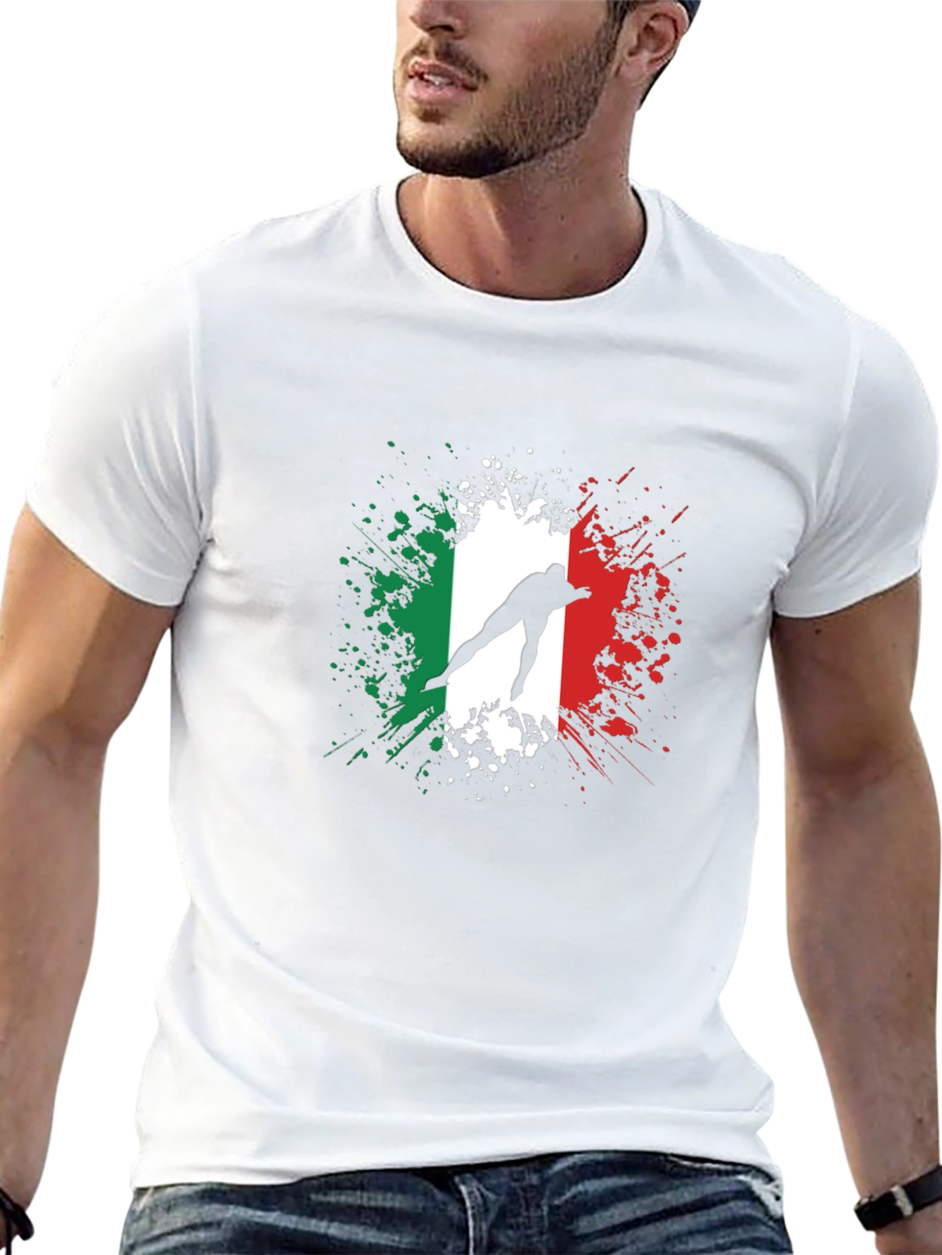 Italian Flag Speed Skater Graphic Tee