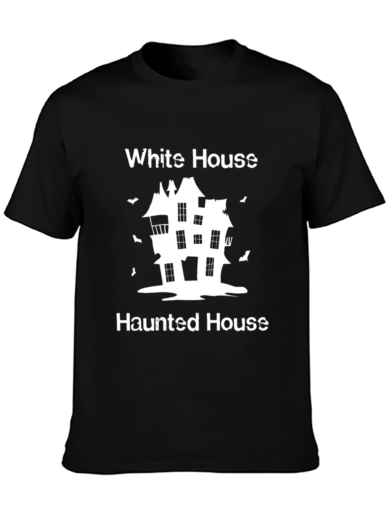 White House Haunted House Halloween T-Shirt