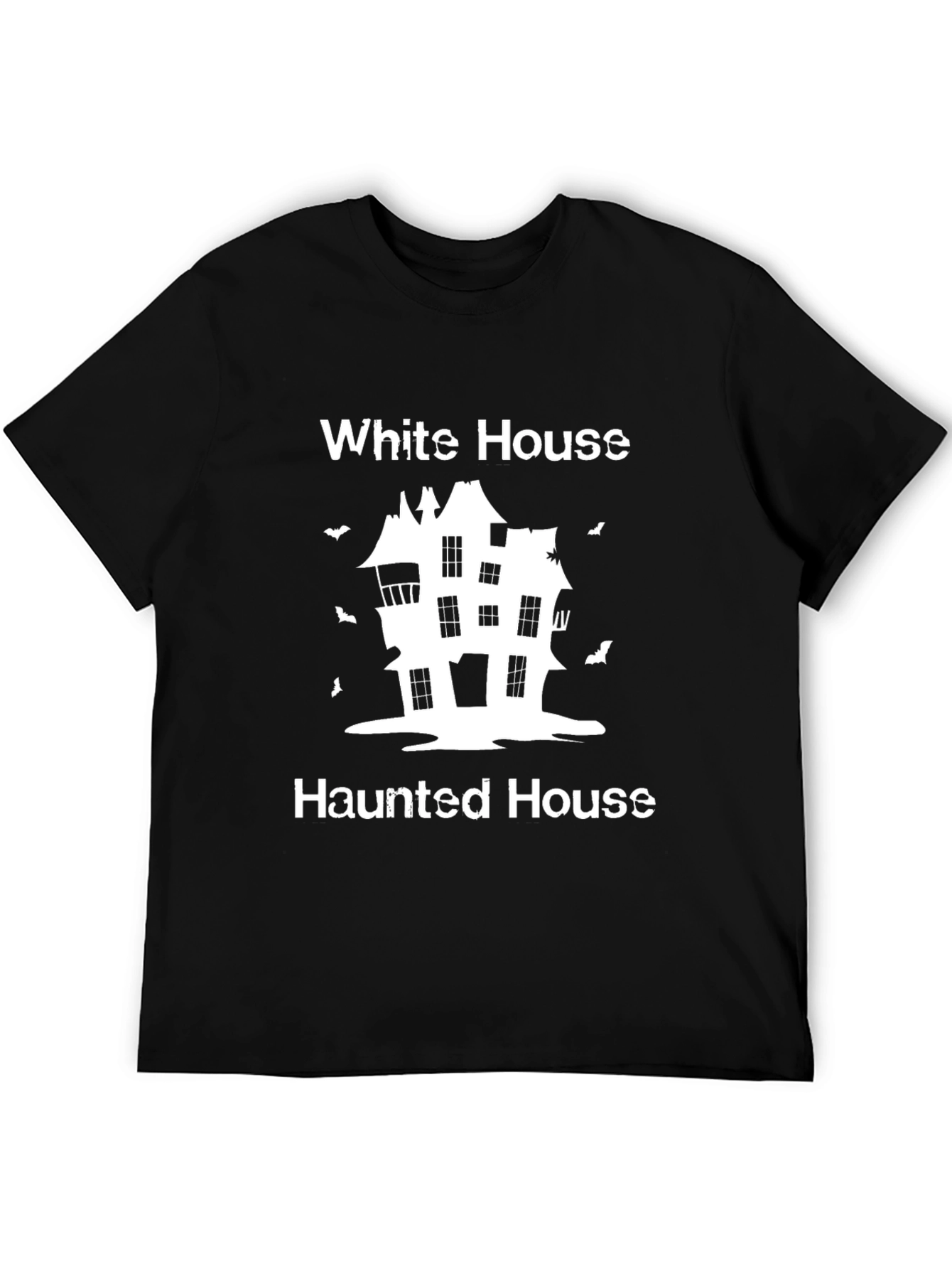 White House Haunted House Halloween T-Shirt