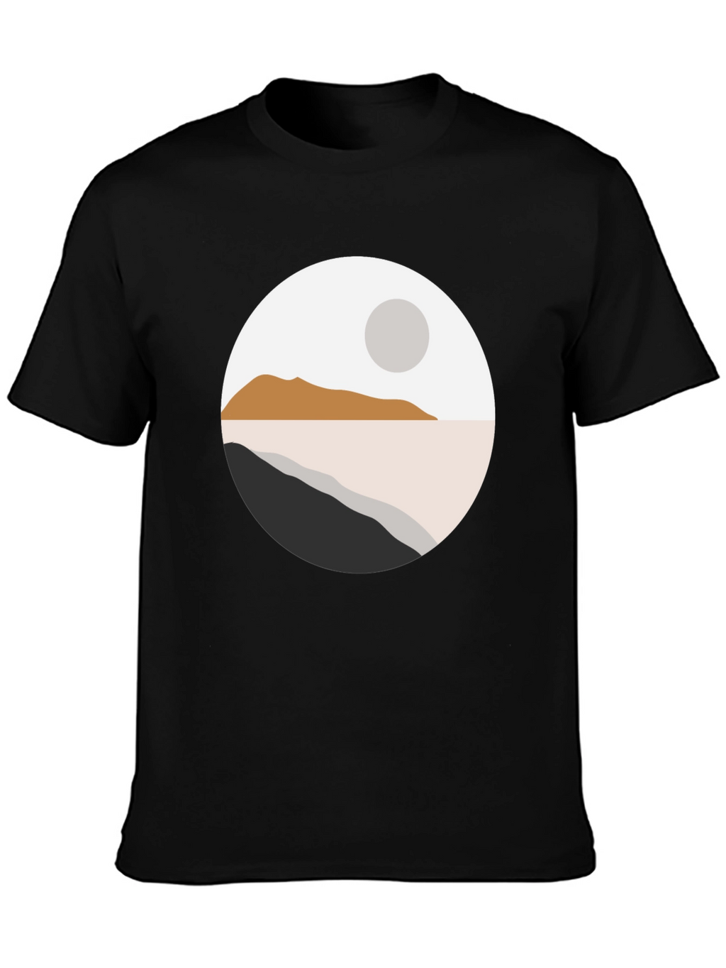 Minimalist Landscape Graphic T-Shirt - Black