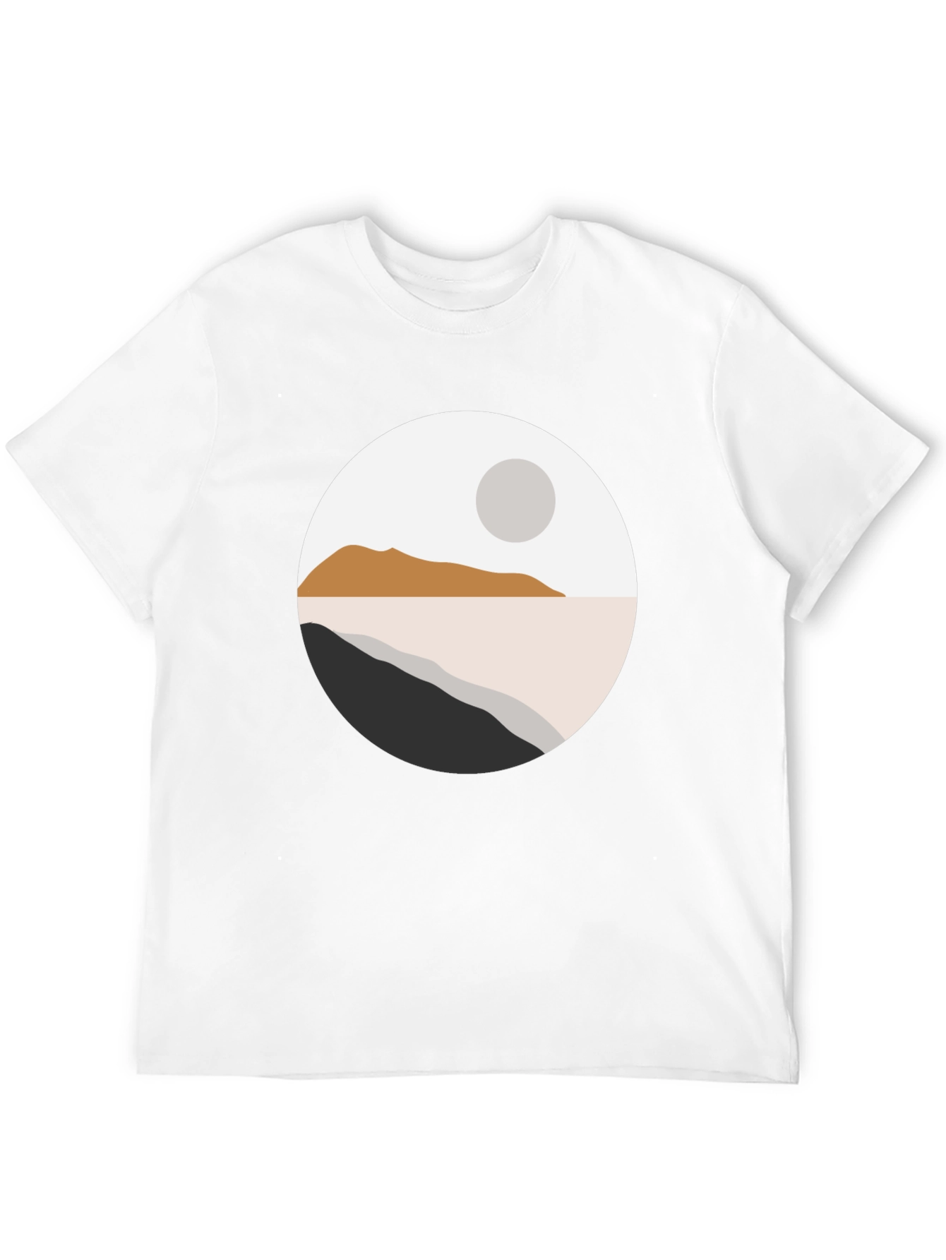Minimalist Landscape Graphic T-Shirt - Black
