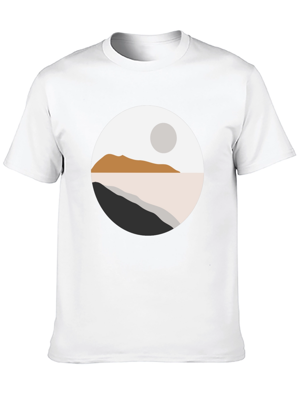 Minimalist Landscape Graphic T-Shirt - Black