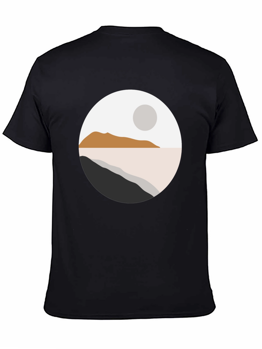 Minimalist Landscape Graphic T-Shirt - Black
